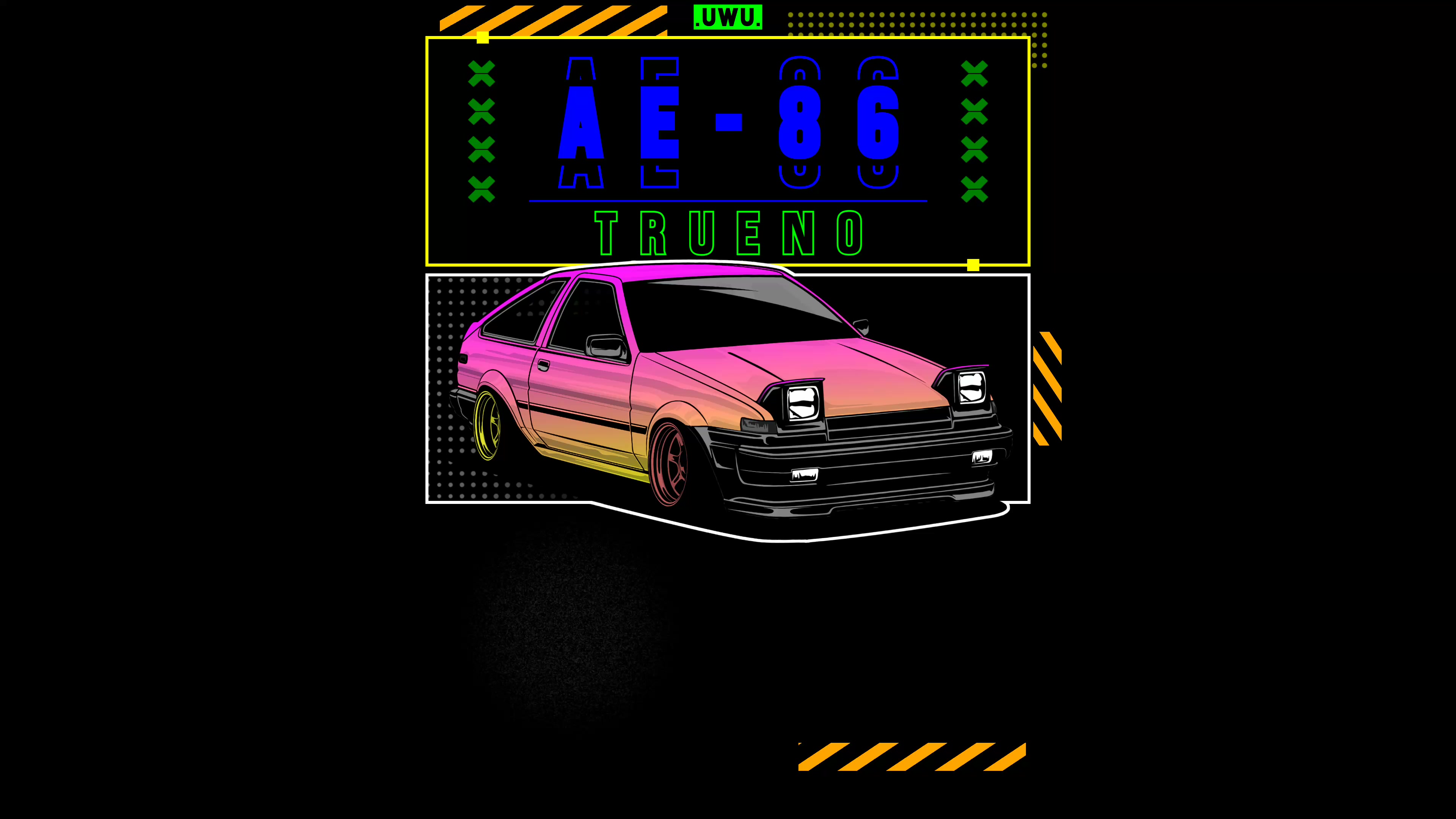 Pink AE86 Trueno Car Art Live Wallpaper