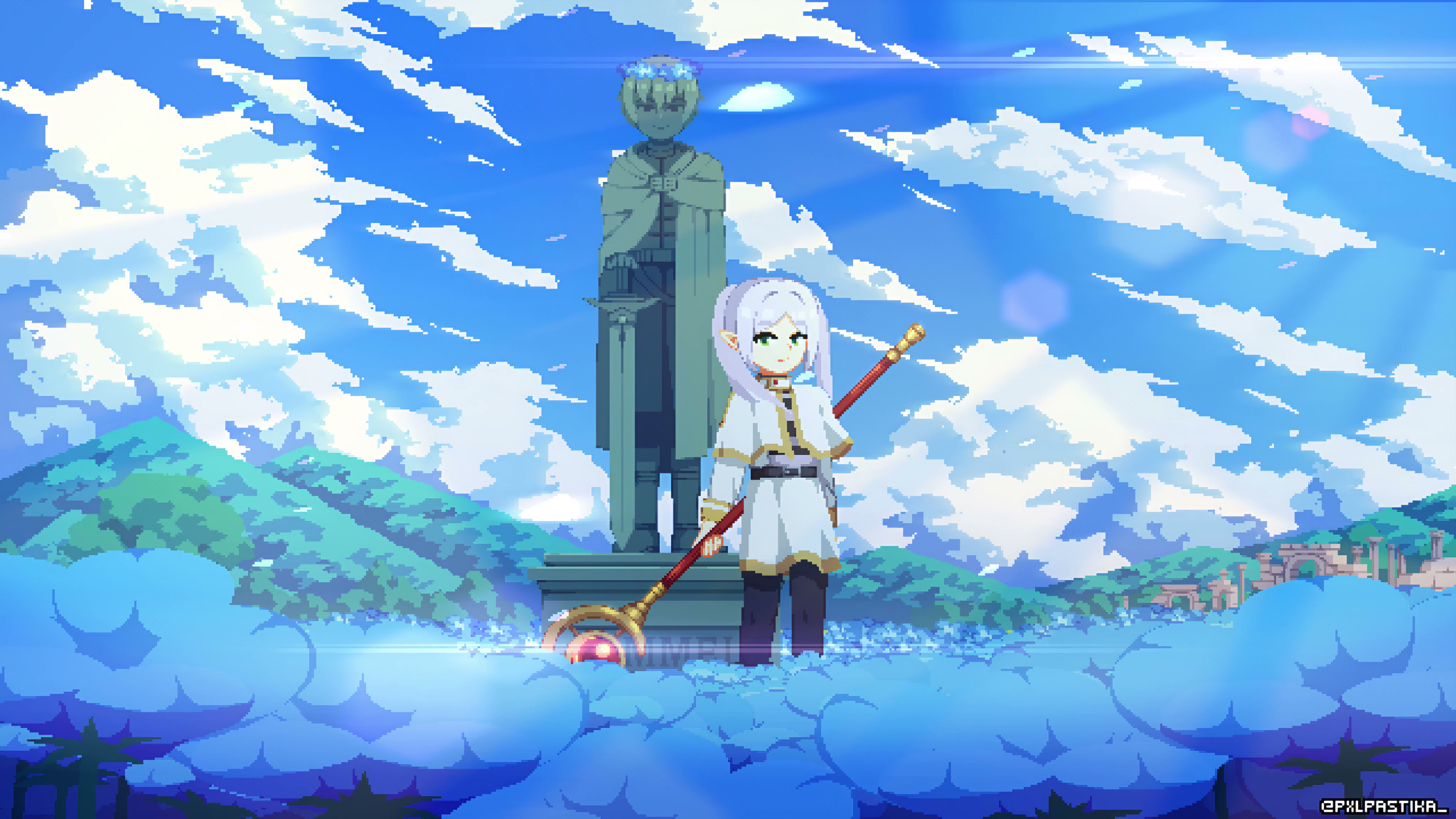 Frieren Pixel Art Anime 4K Live Wallpaper
