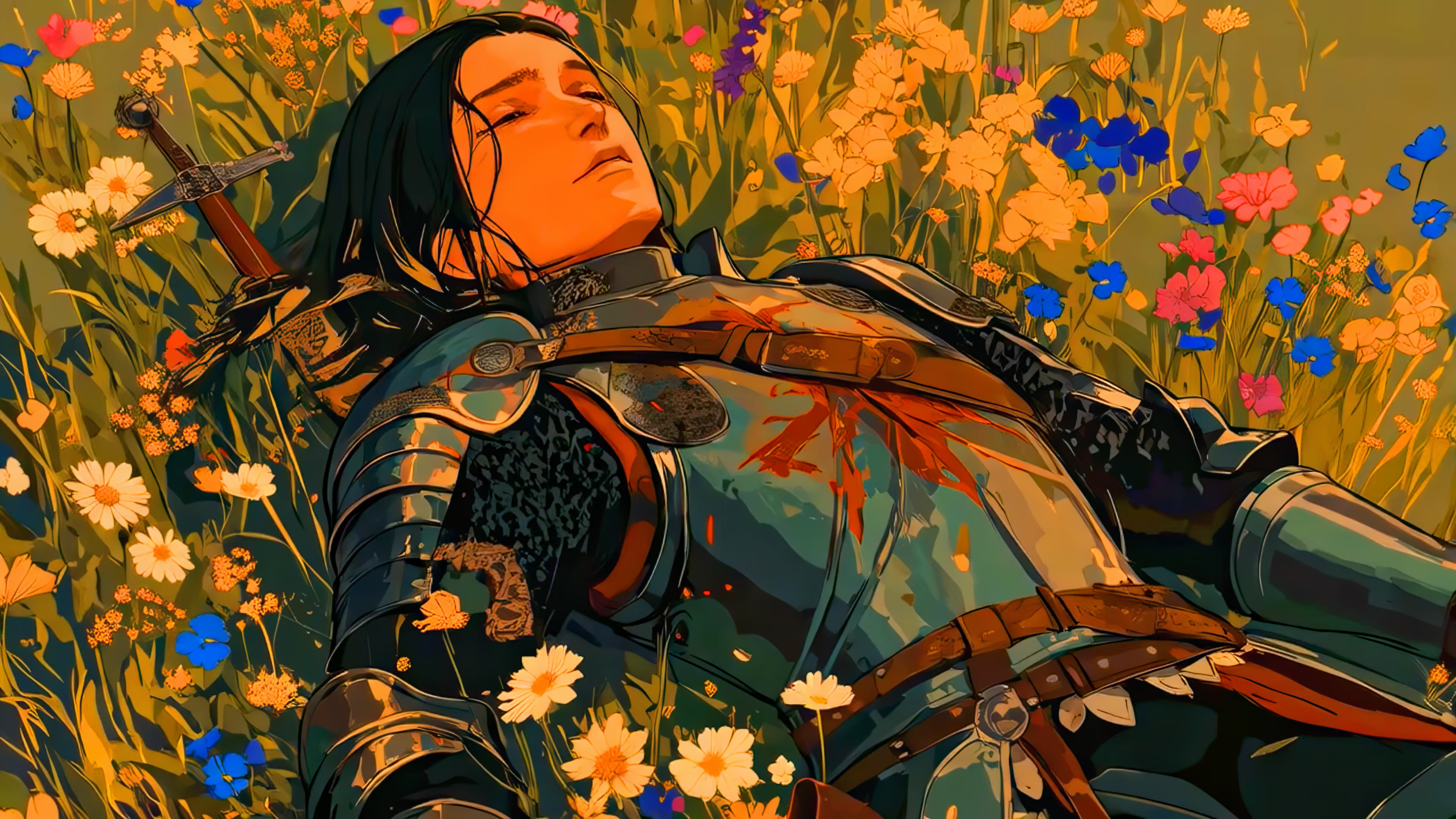 Knights Rest in Flowers Live Wallpaper