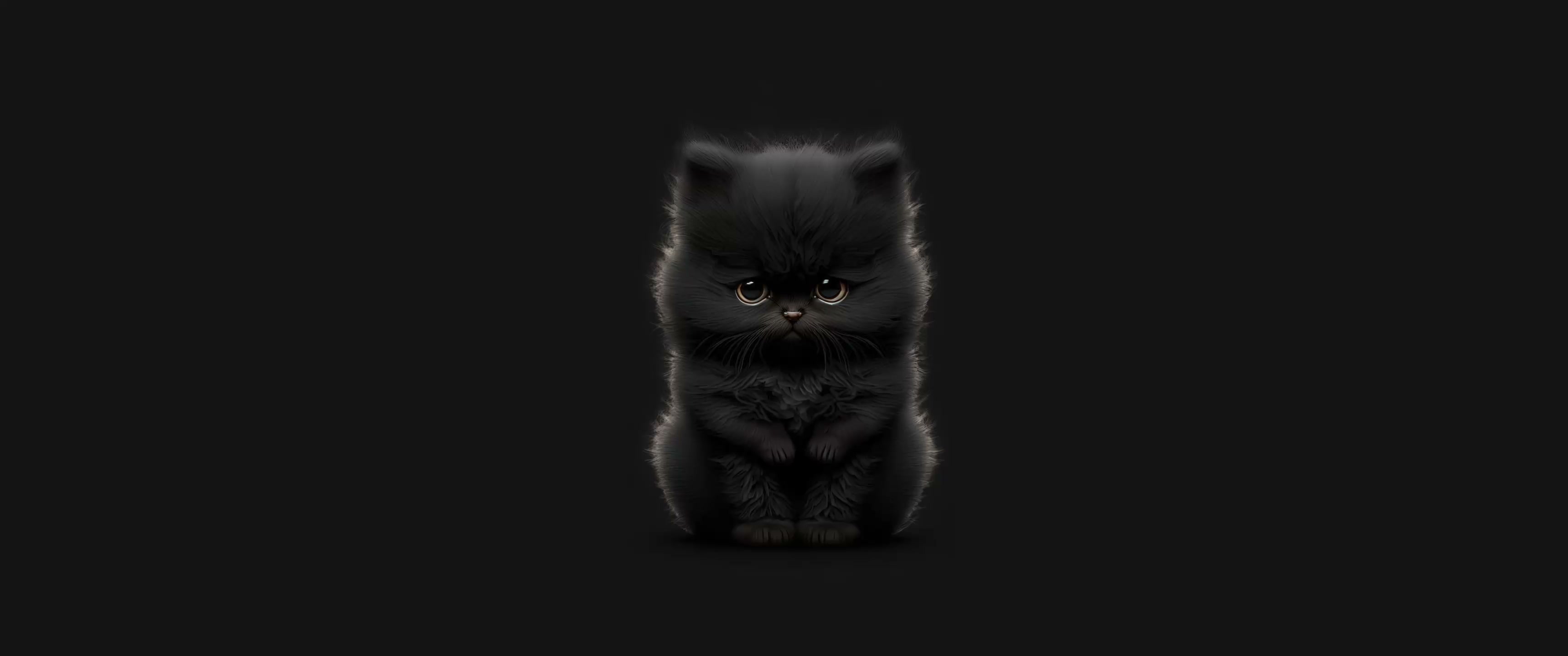 Super Cute Black Kitty Live Wallpaper