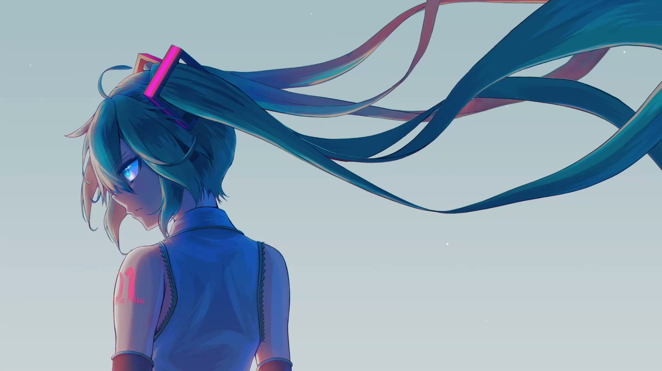 Hatsune Miku Flowing Hair Live Wallpaper