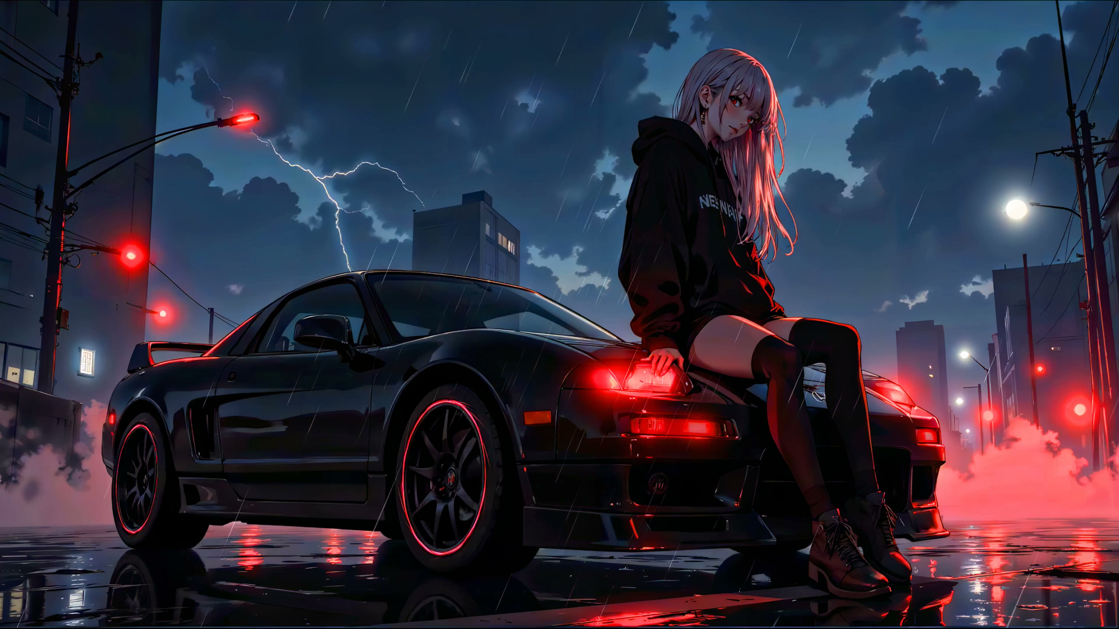 Rainy Night Ride Live Wallpaper