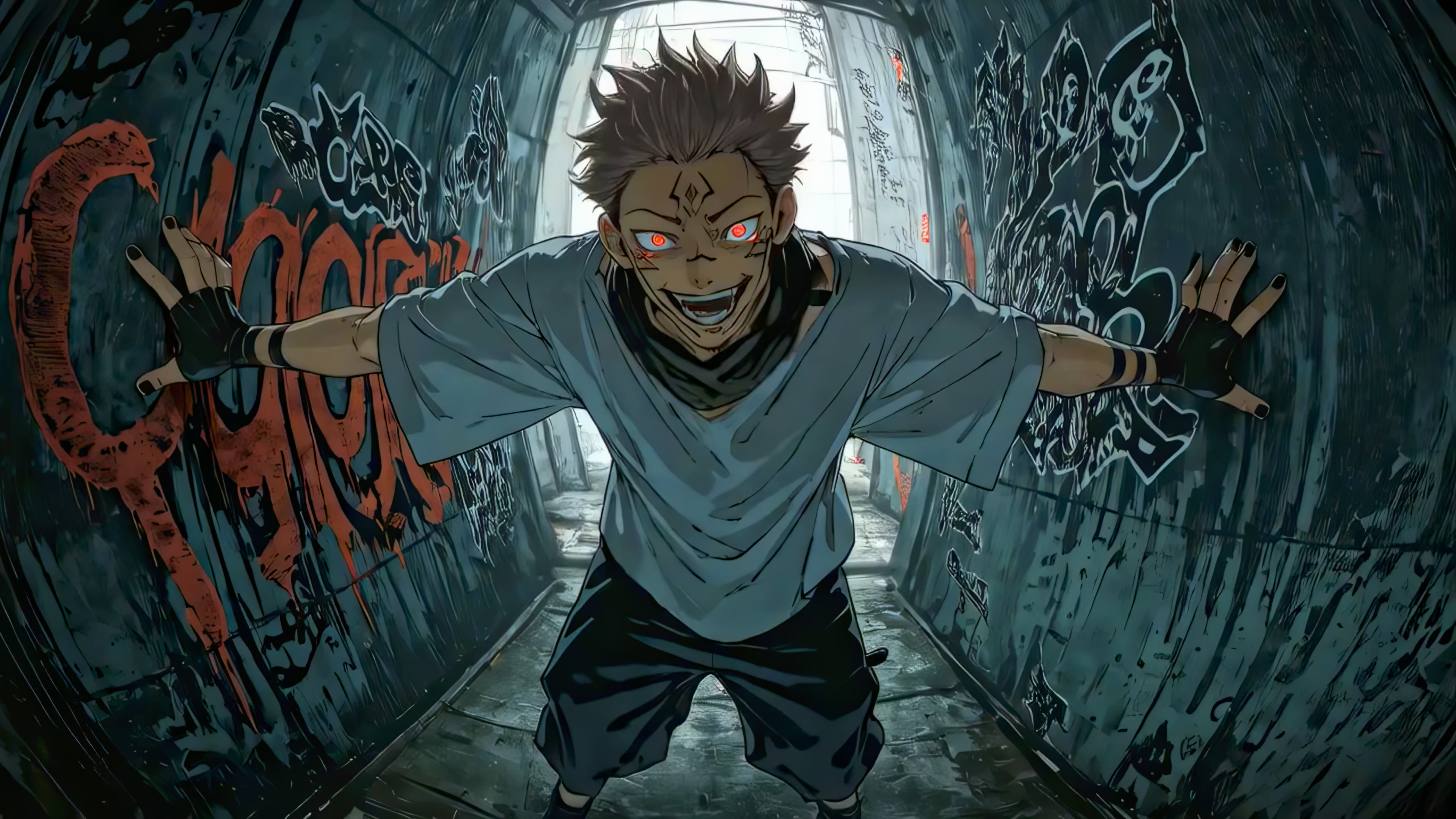 Sukuna Graffiti Alley Live Wallpaper