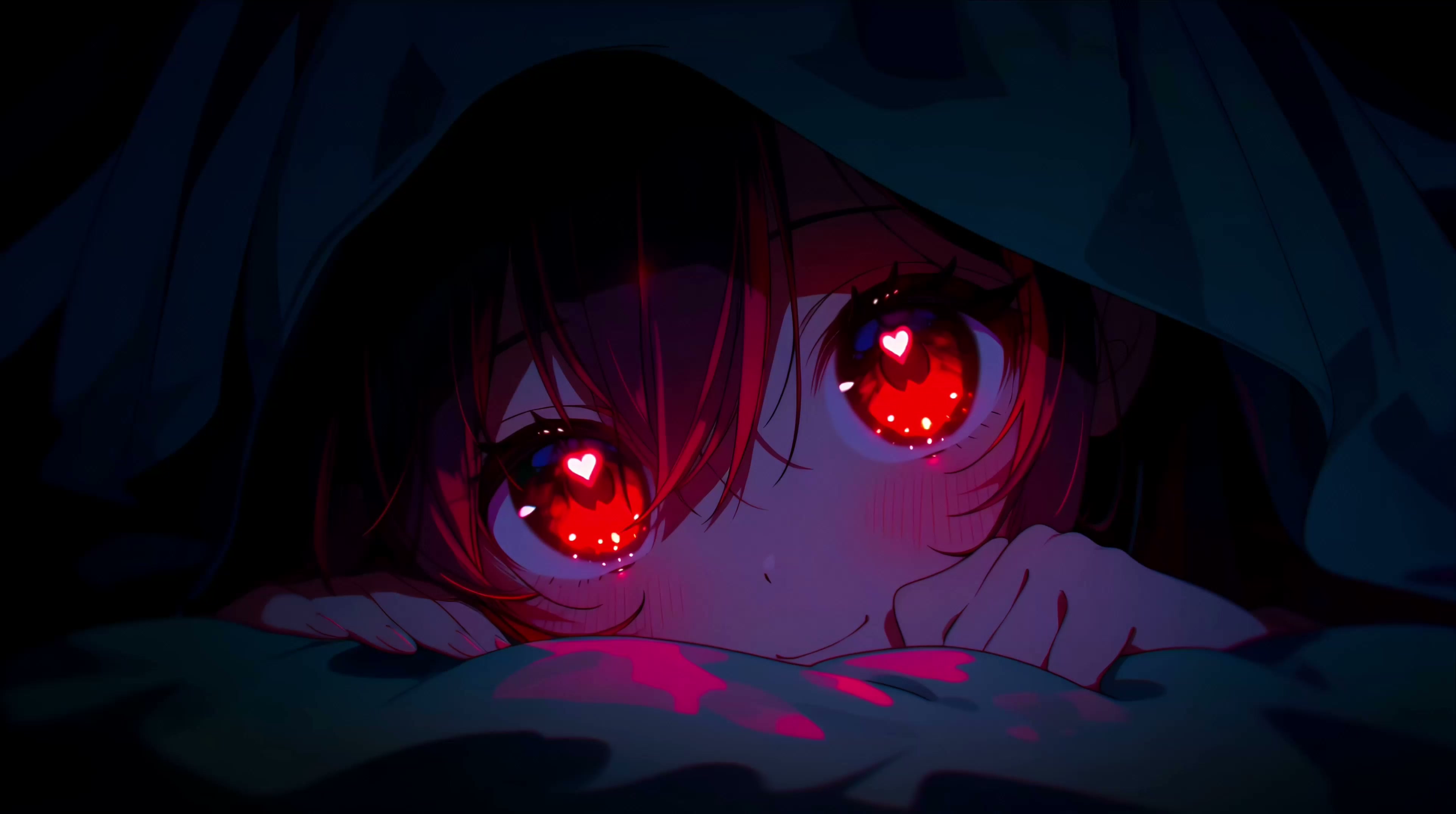 Red Eyes Anime Girl 4K Live Wallpaper