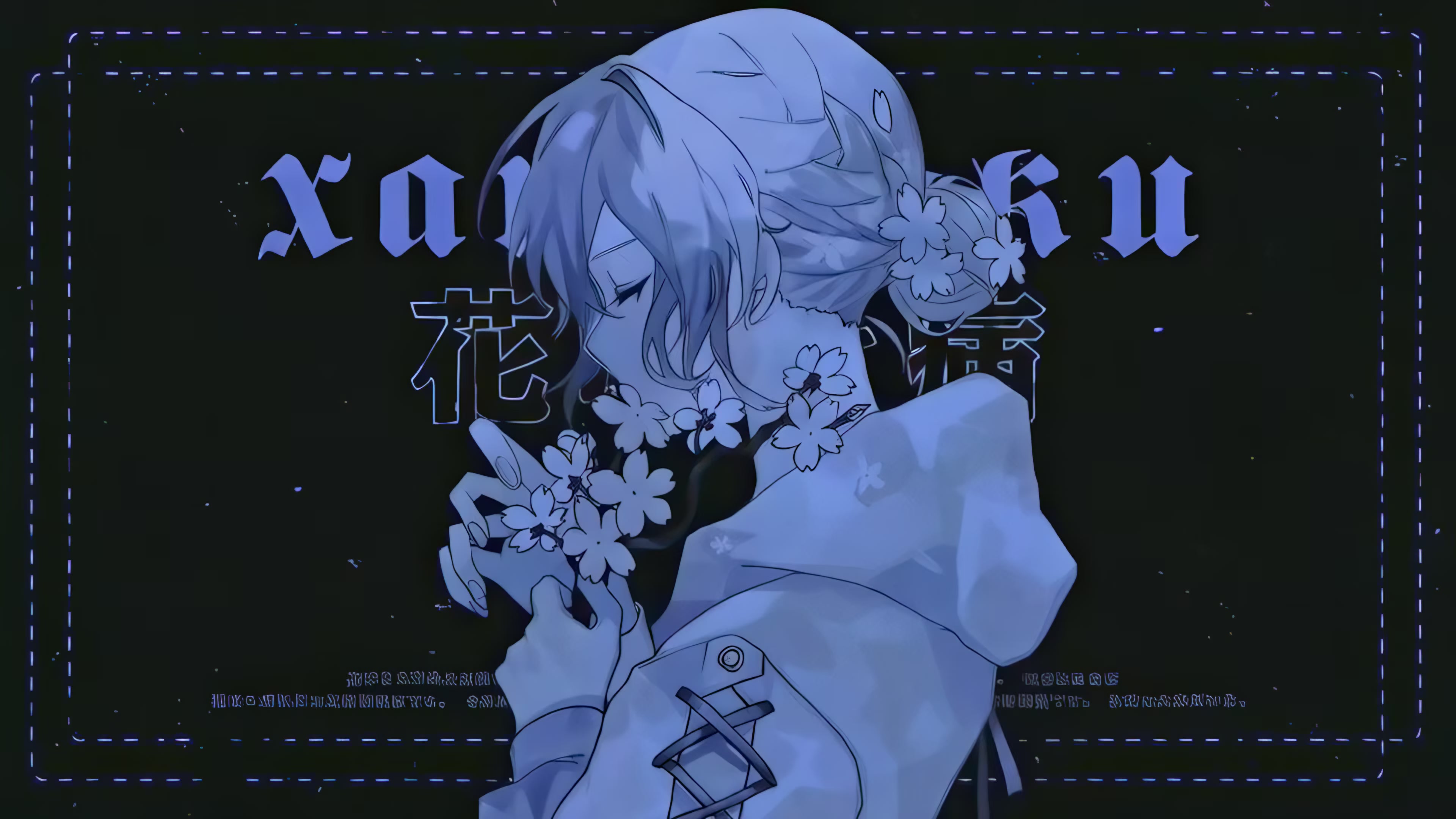 Anime Girl Blue Flowers Live Wallpaper