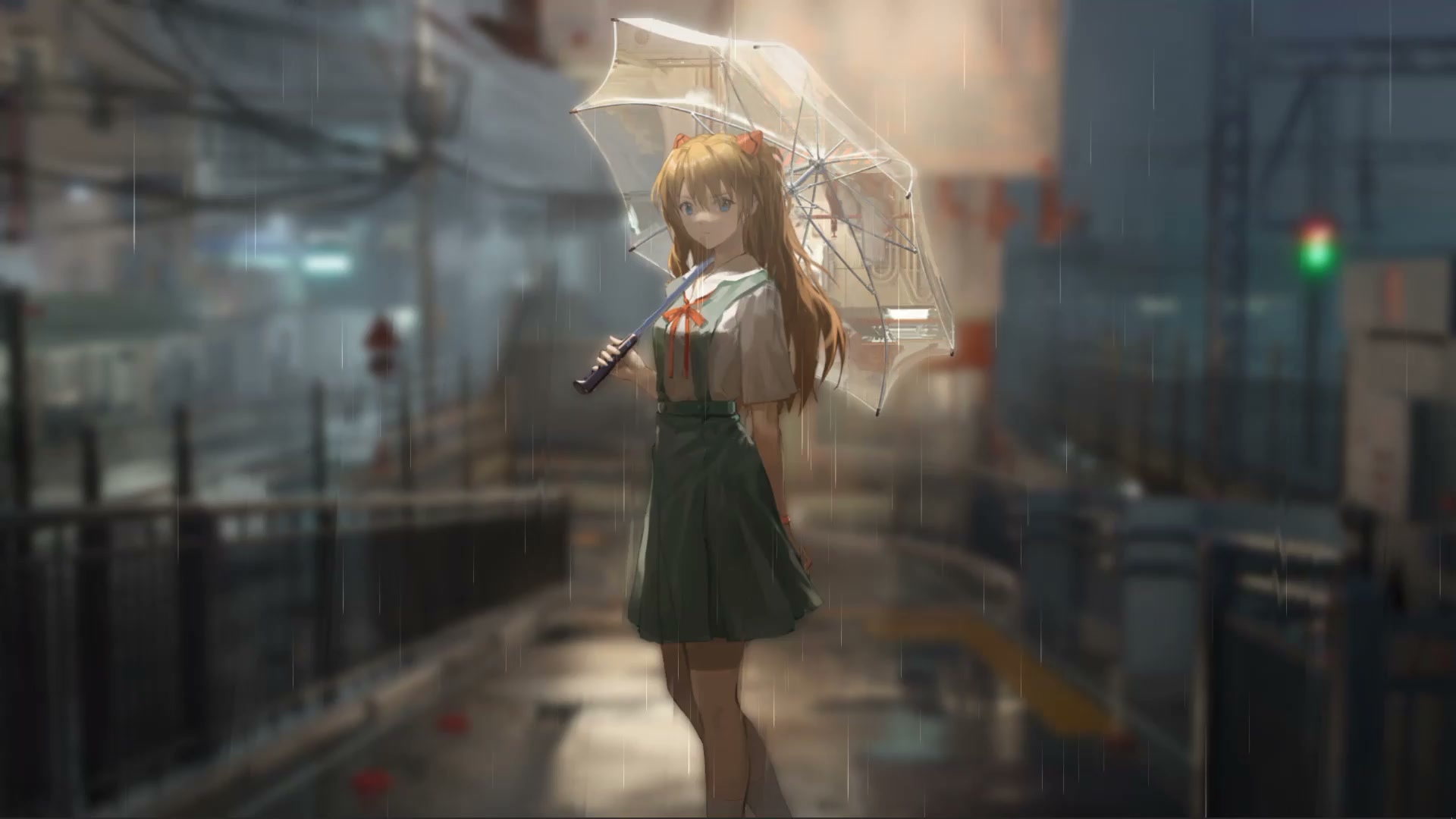 Evangelion Asuka Rain Dynamic Wallpaper Live Wallpaper