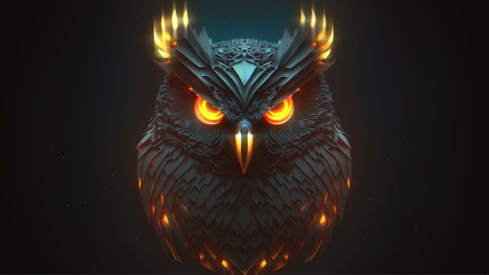 Mechanical Flame Owl Live Wallpaper