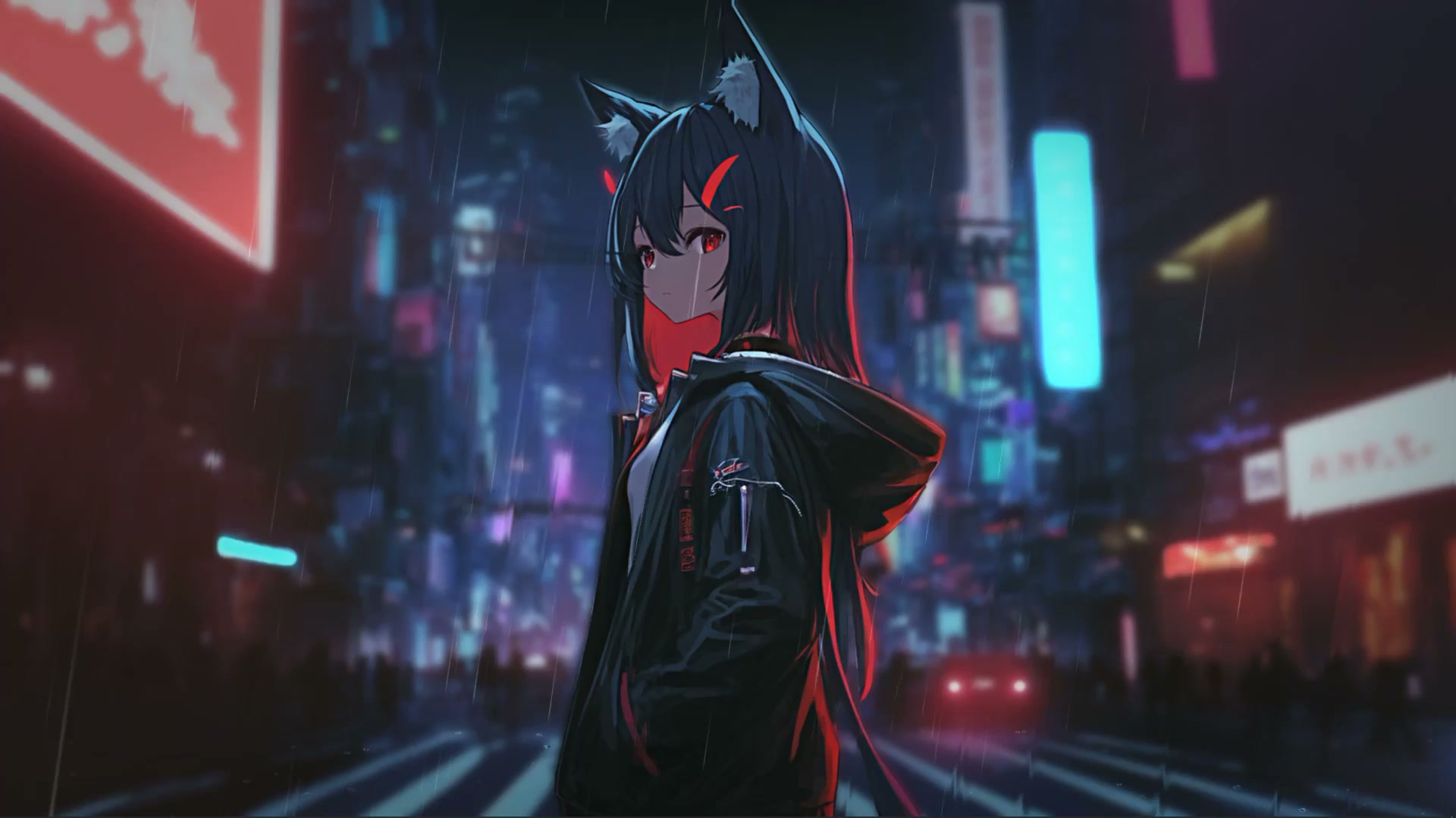 Cyberpunk Neko Moving Wallpaper Live Wallpaper