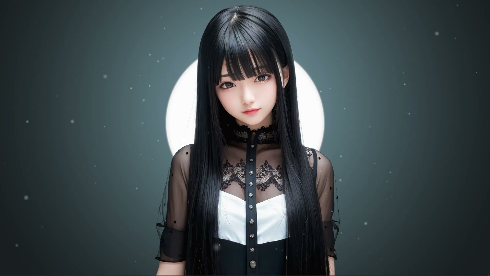 Chinese Girl With Black Hair Live Wallpaper
