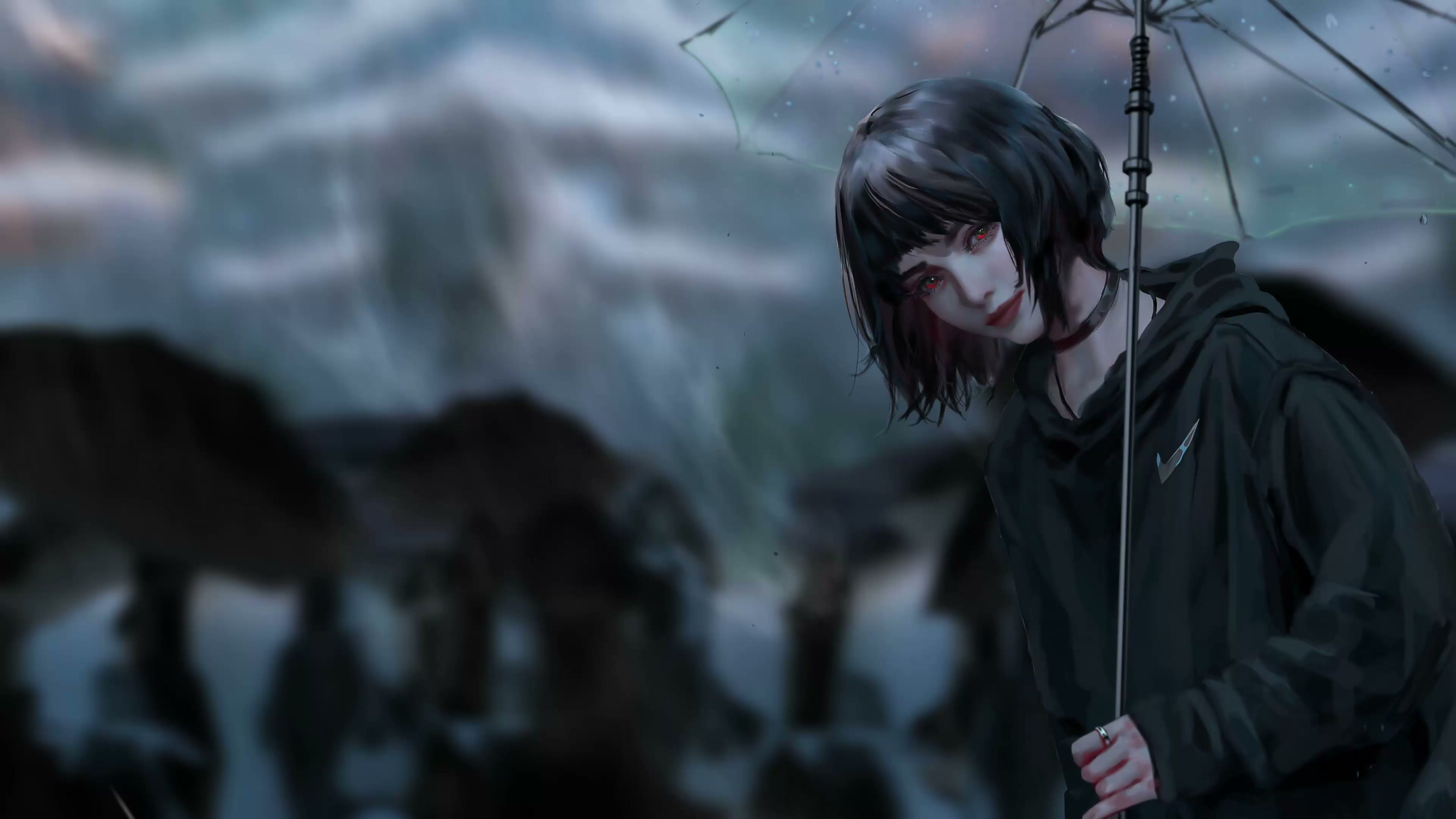 Girl with Umbrella 4K Live Wallpaper
