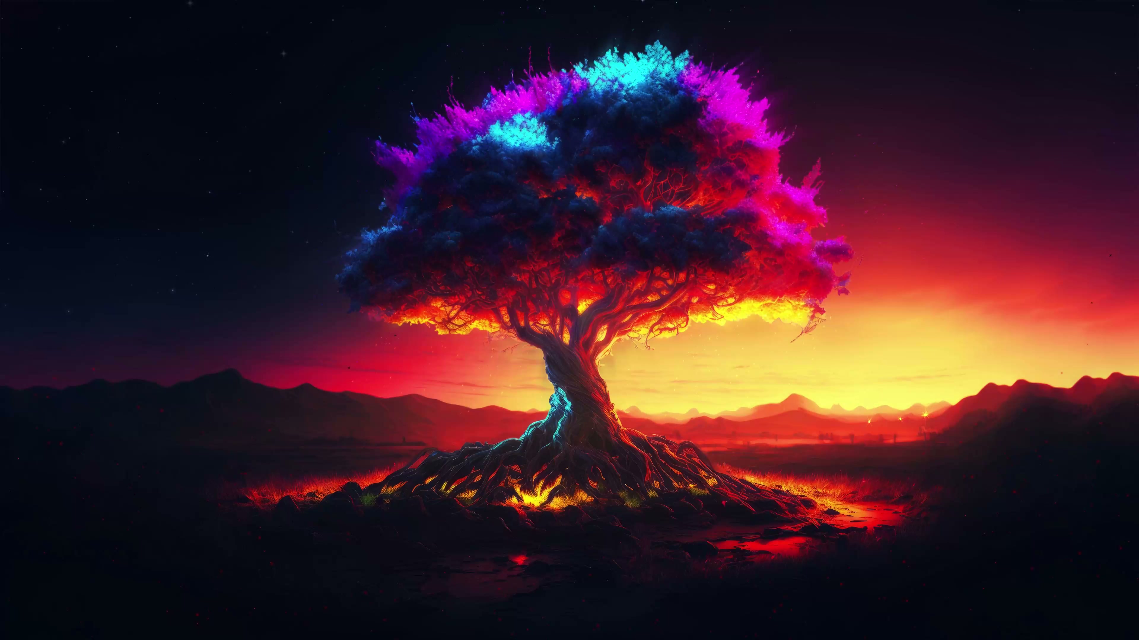 Glow Tree 4K Live Wallpaper