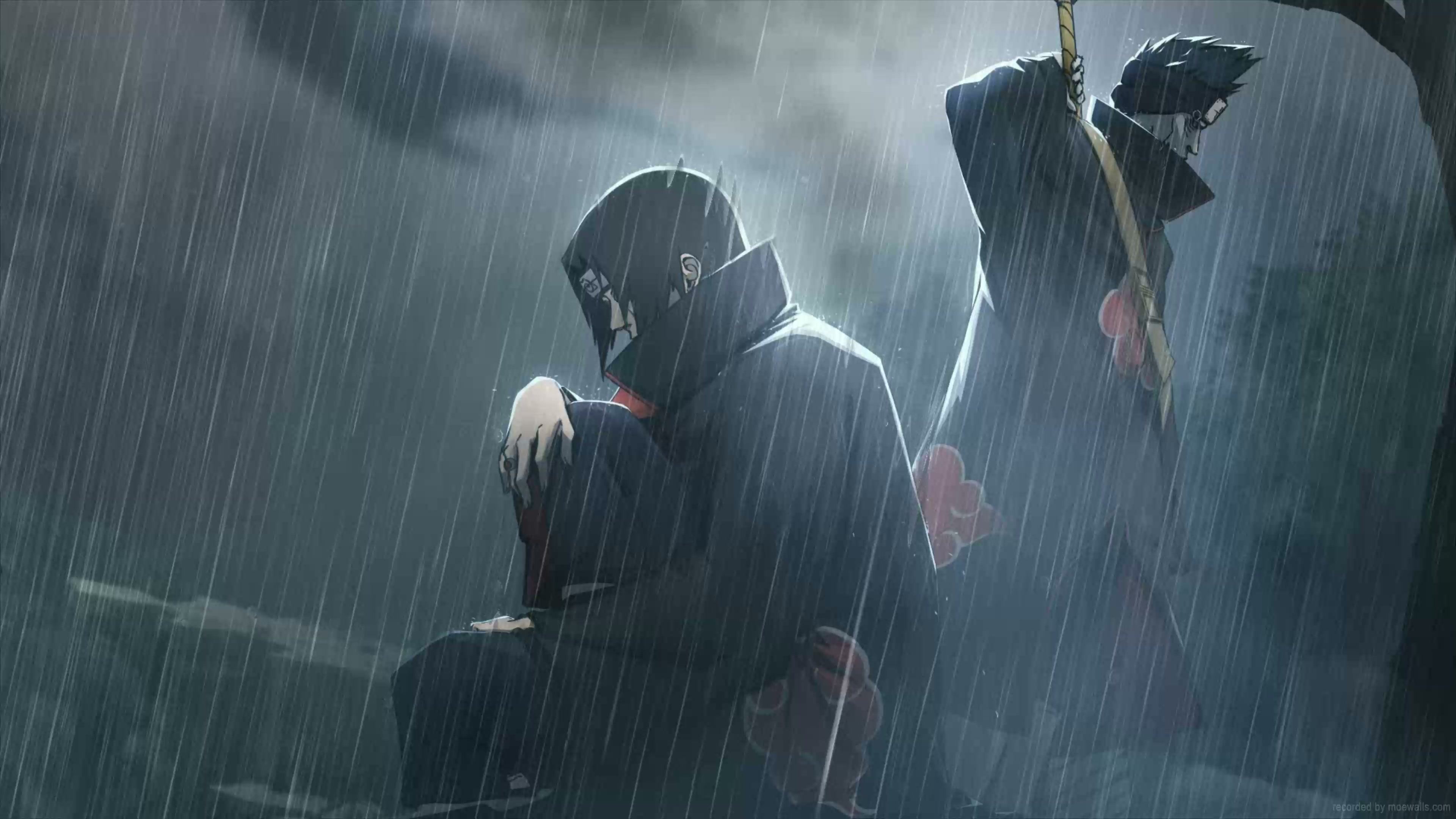 4K Itachi And Kisame Lonely In The Rain Akatsuki Live Wallpaper