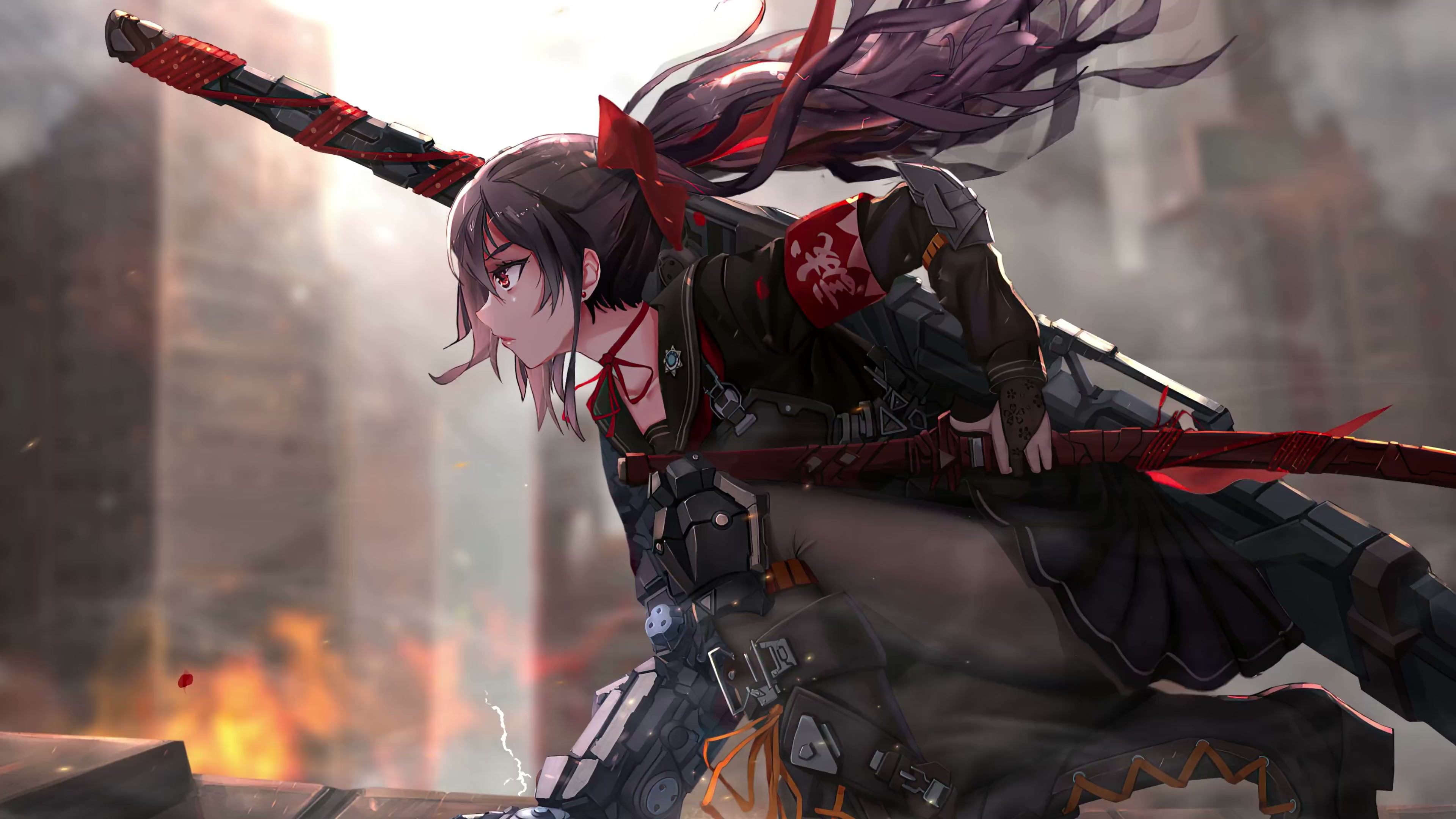 Anime Girl Warrior 4K Live Wallpaper