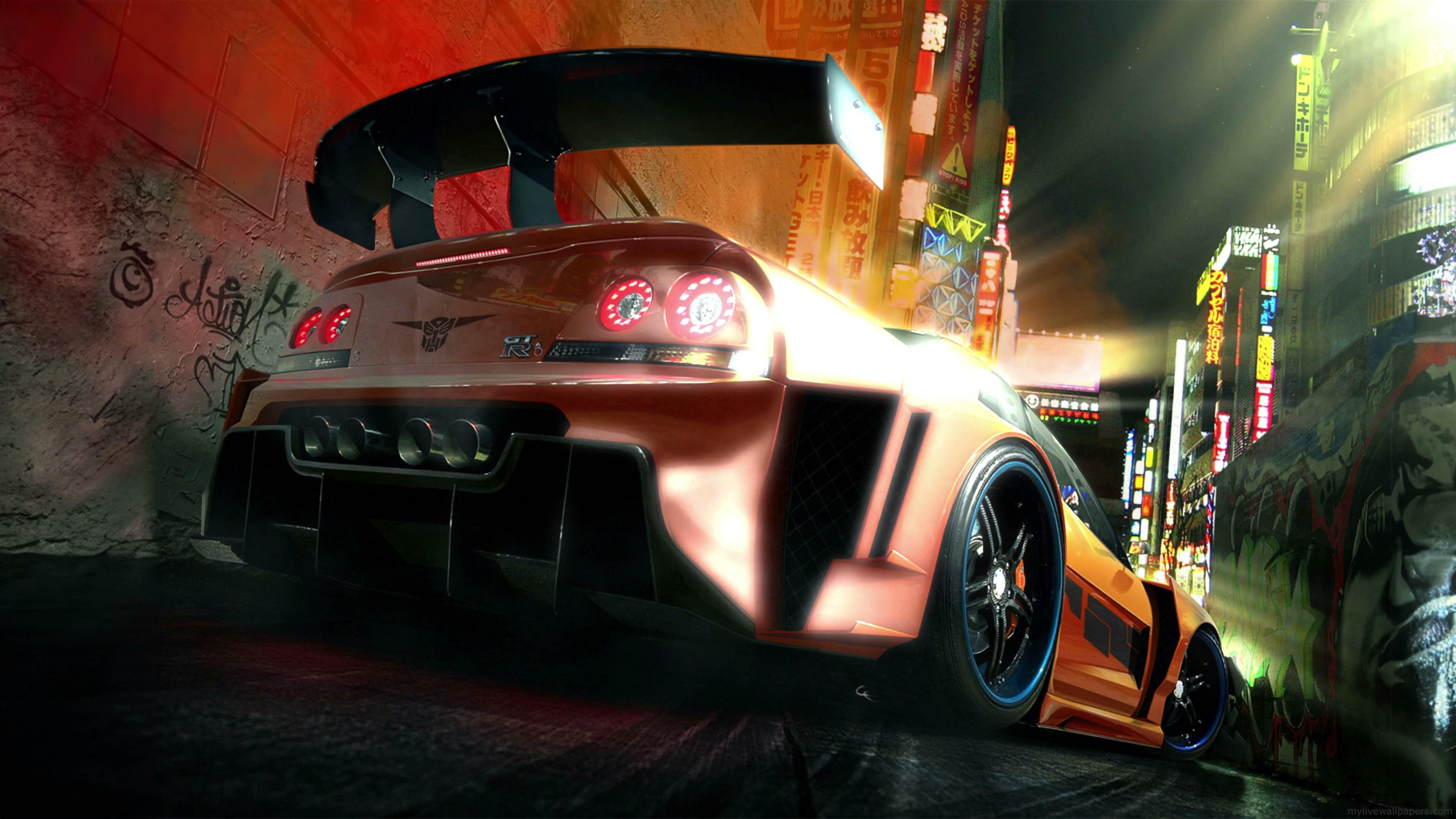 Nissan Skyline GTR Alley 4K Live Wallpaper