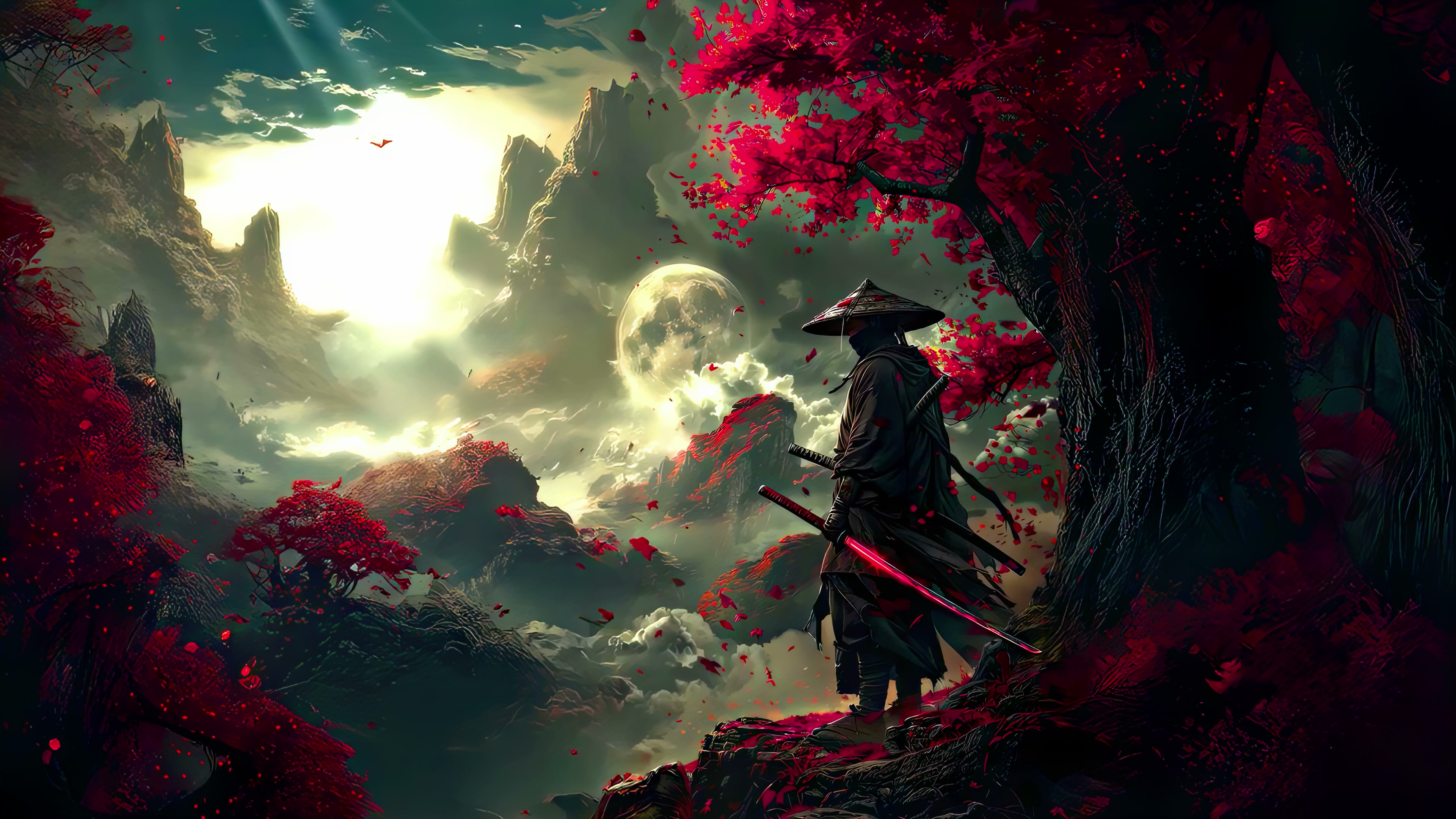 Samurai Moonlit Watch Live Wallpaper
