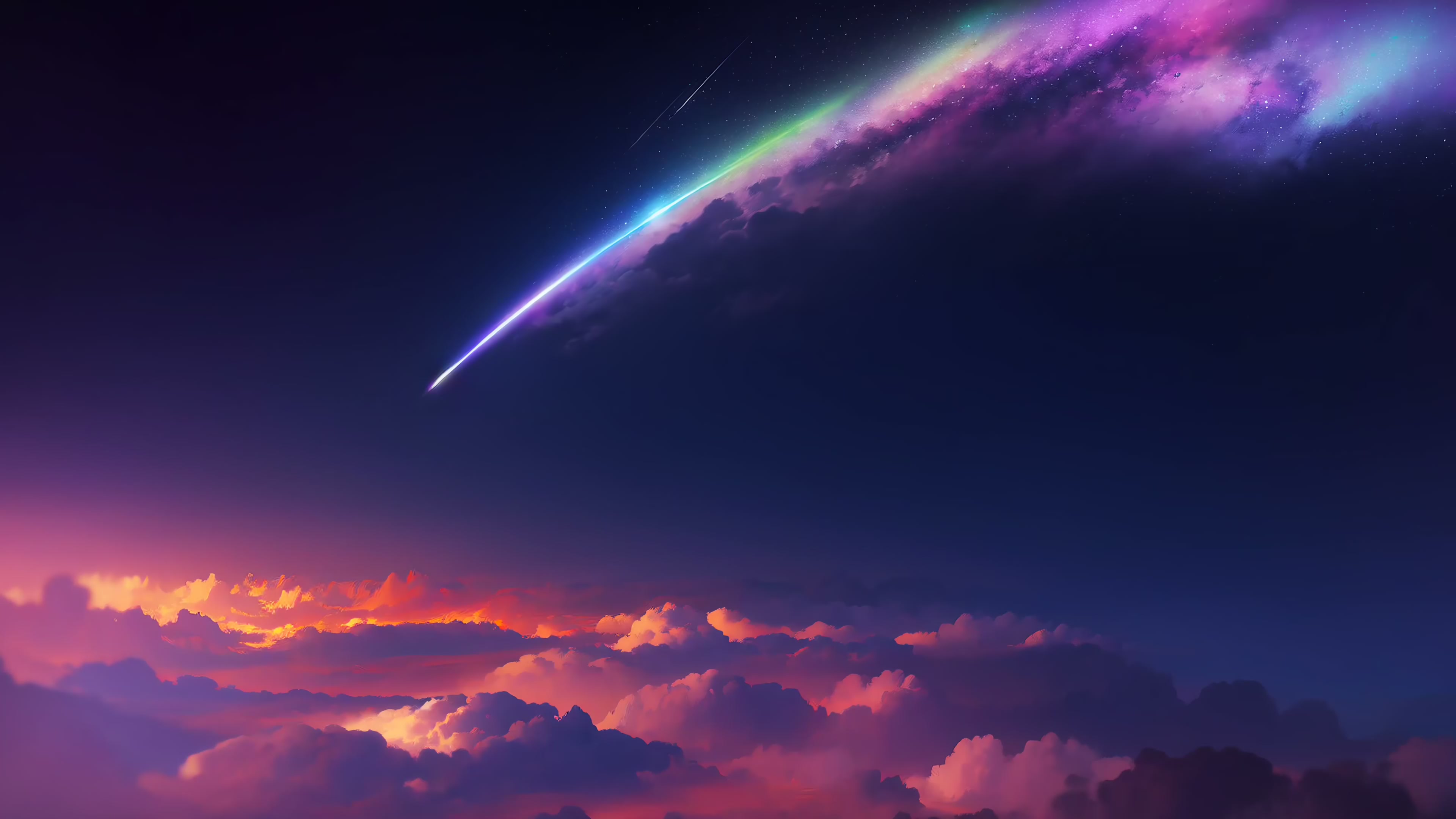 Meteor Over Clouds Live Wallpaper