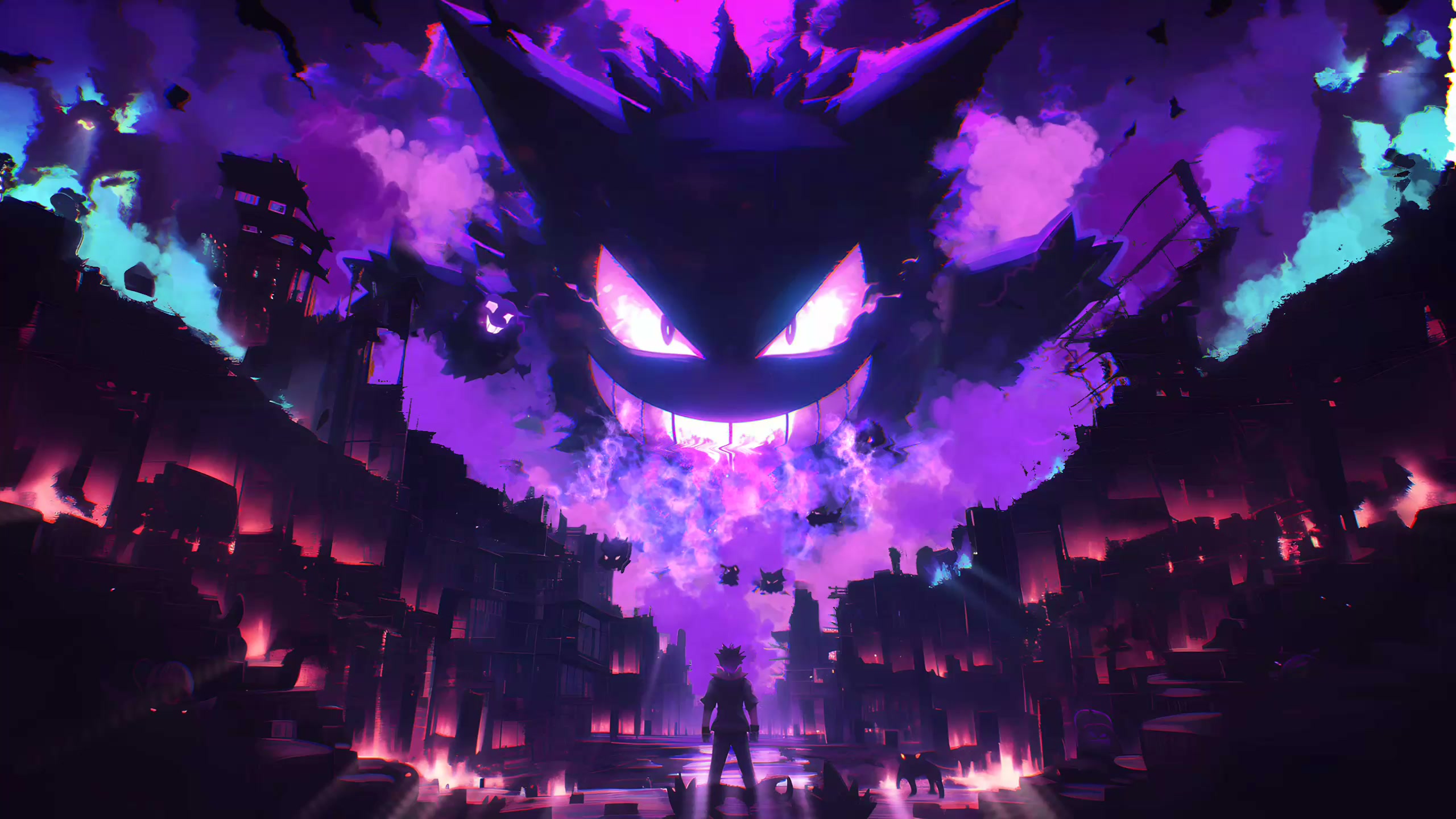 Pokemon: Giant Gengar City Live Wallpaper