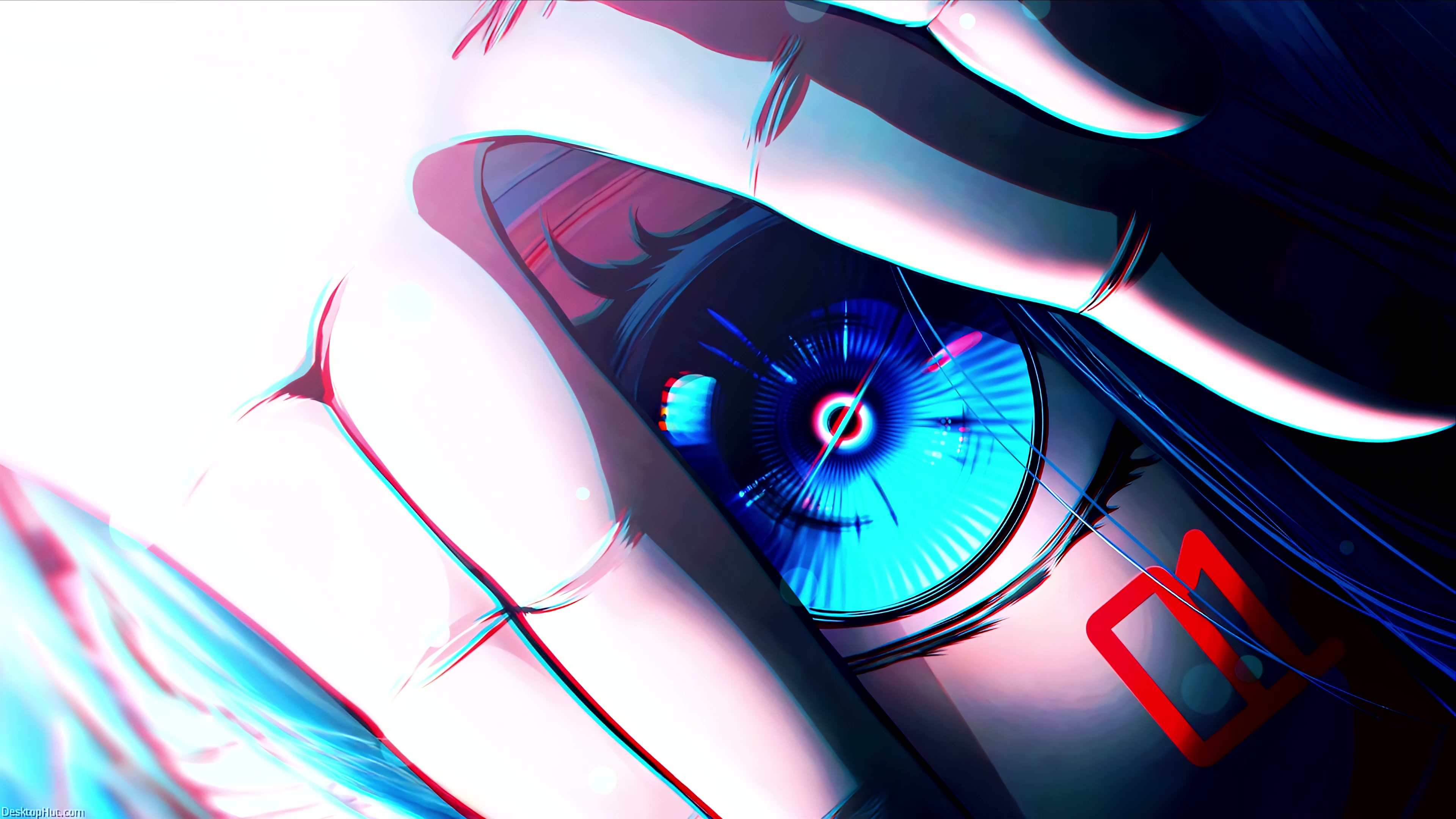 Futuristic Anime Eye with Neon Lights Live Wallpaper
