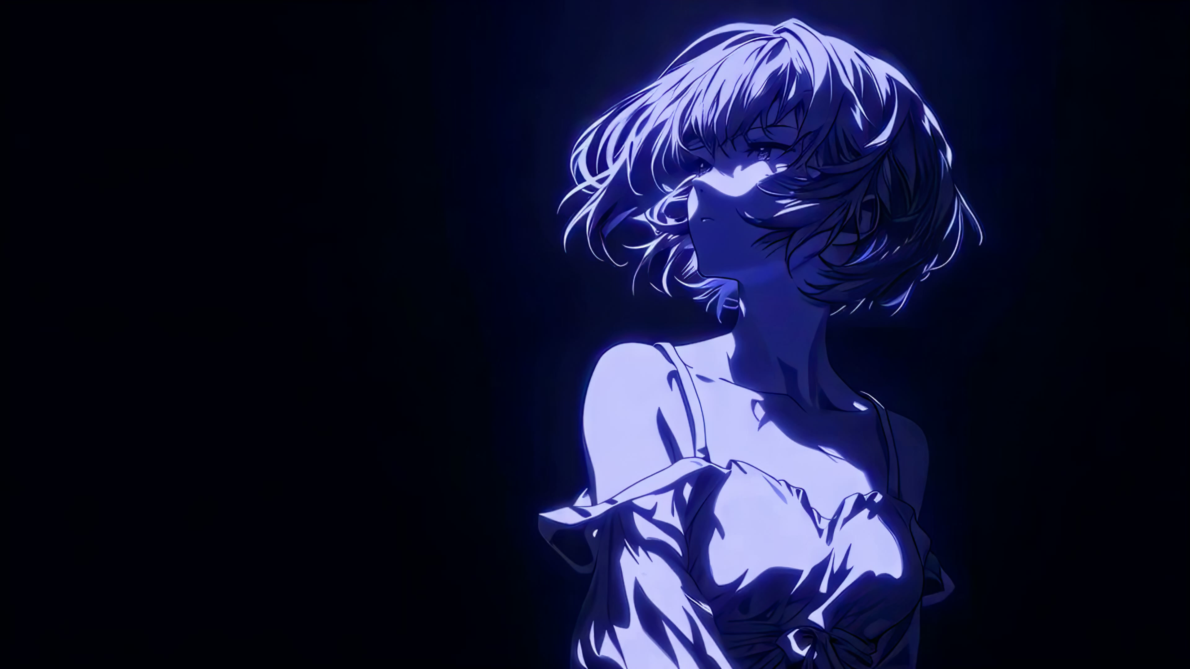 Blue Light Anime Girl Live Wallpaper