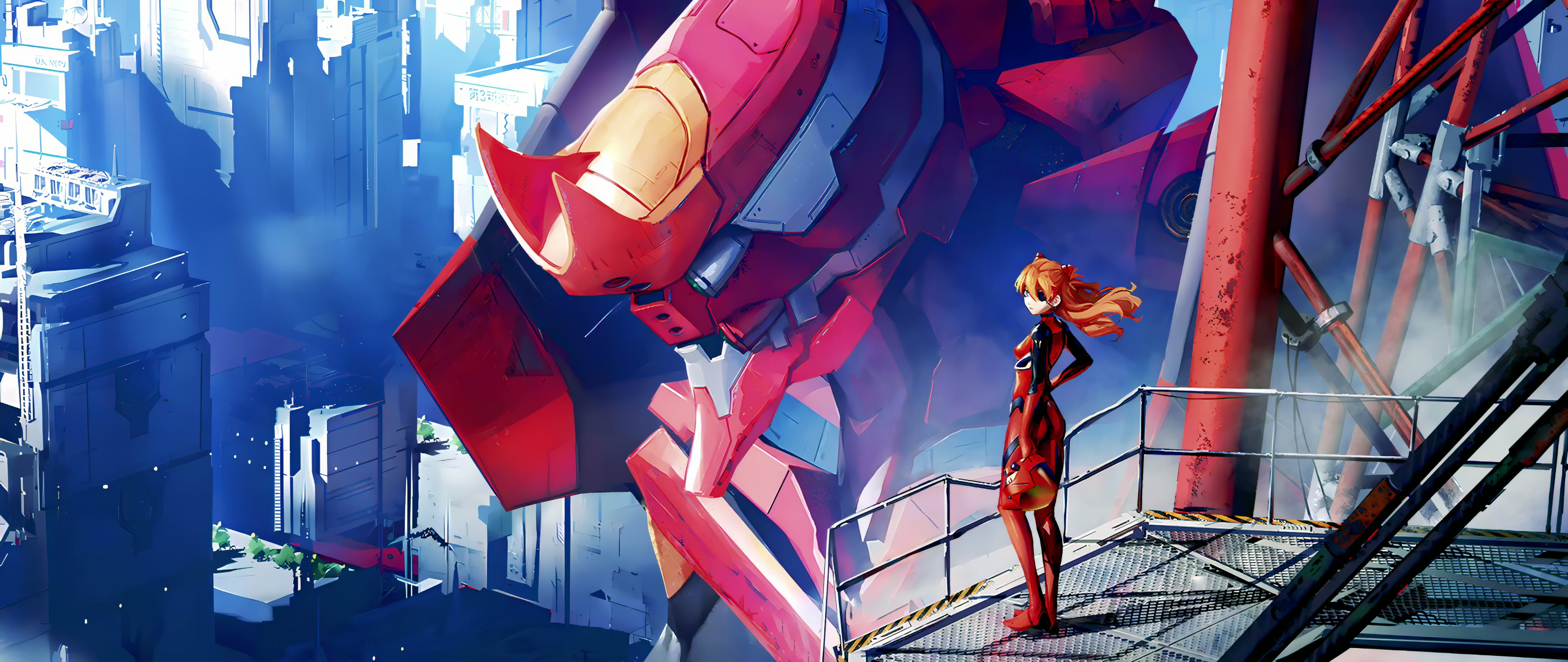 Asuka and Evangelion Unit-02 Live Wallpaper