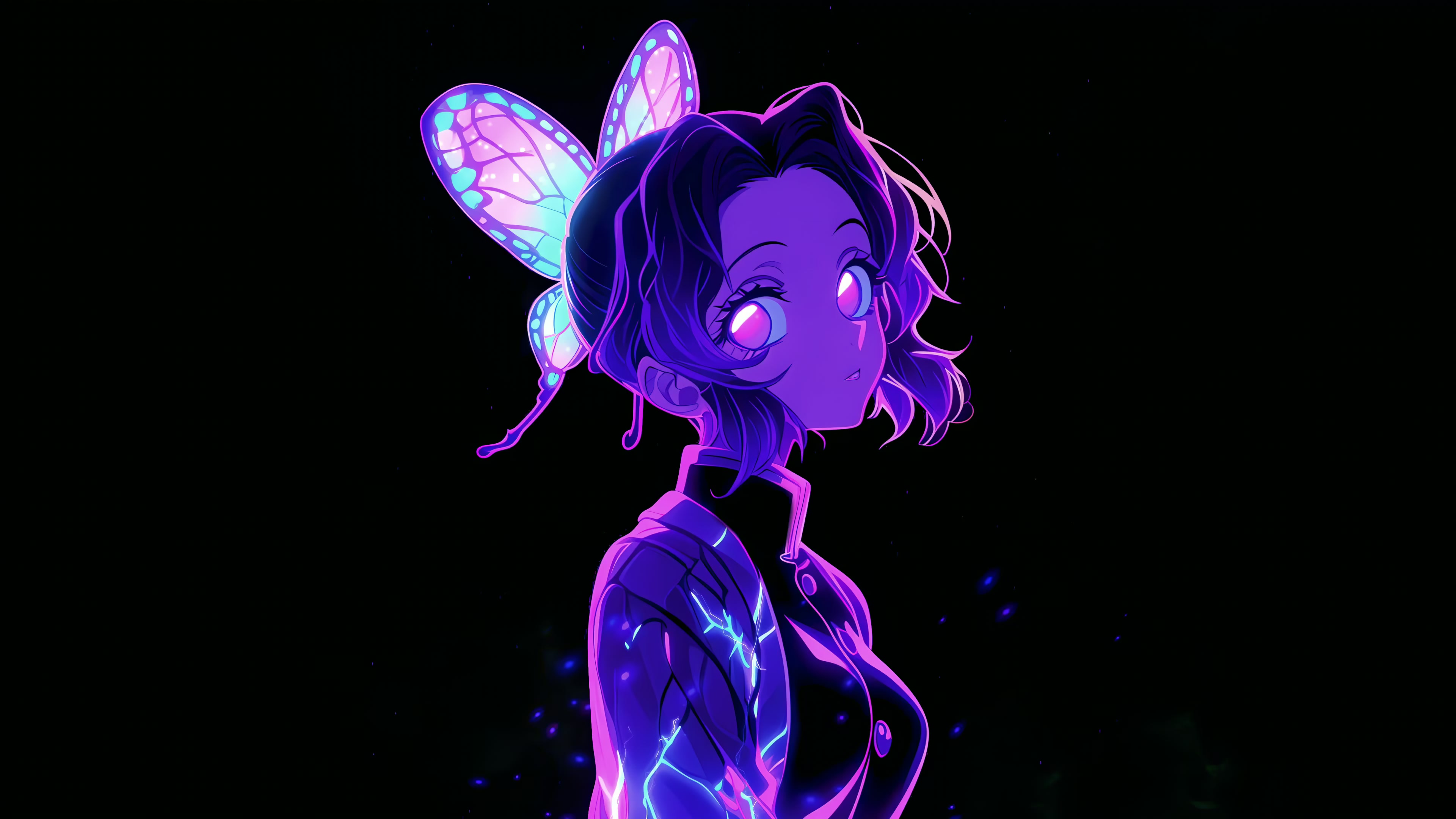 Neon Butterfly Anime Live Wallpaper
