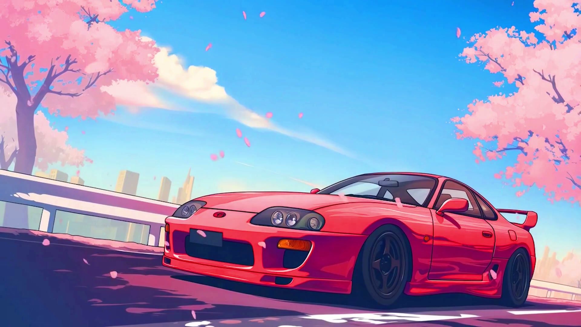 Red Sports Car Spring Drive Live Wallpaper