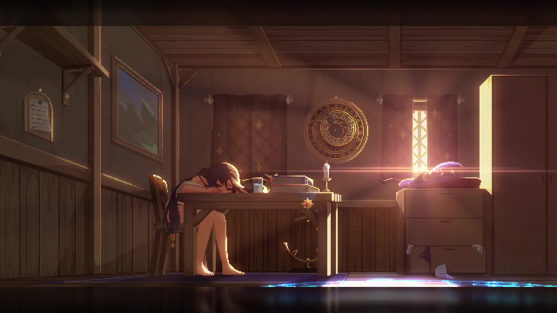 Mona Genshin Impact Sleepy Afternoon Live Wallpaper