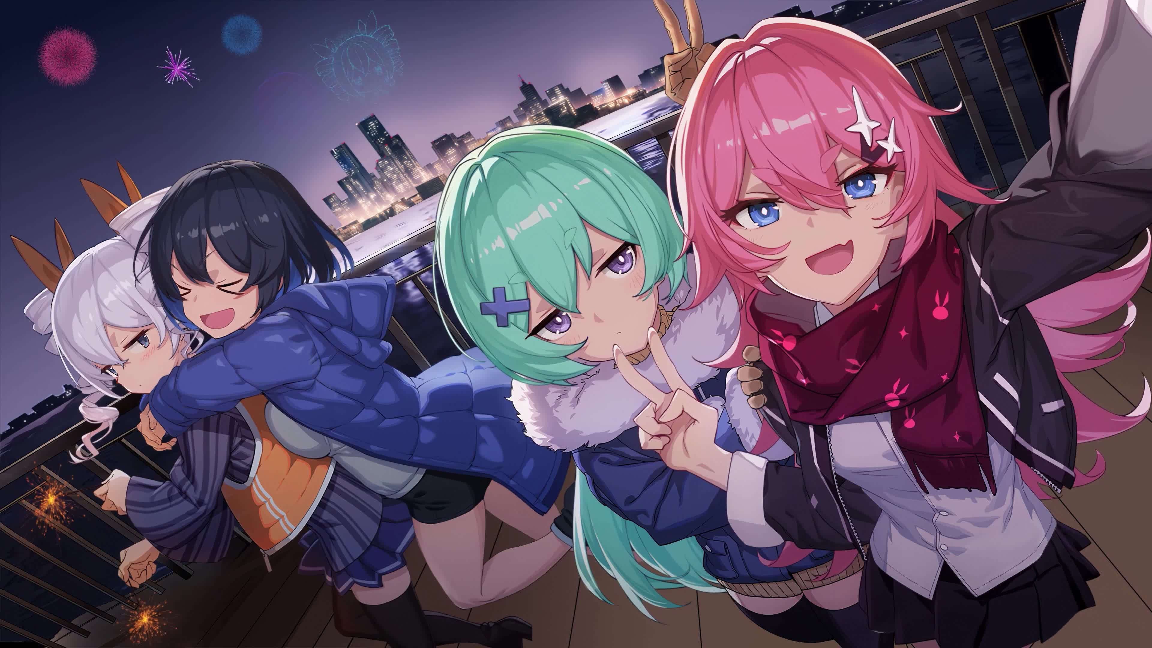 Honkai Impact Spring Festival - Bronya Zaychik, Seele Vollerei, Blueberry Blitz & Yae Sakura Live Wallpaper