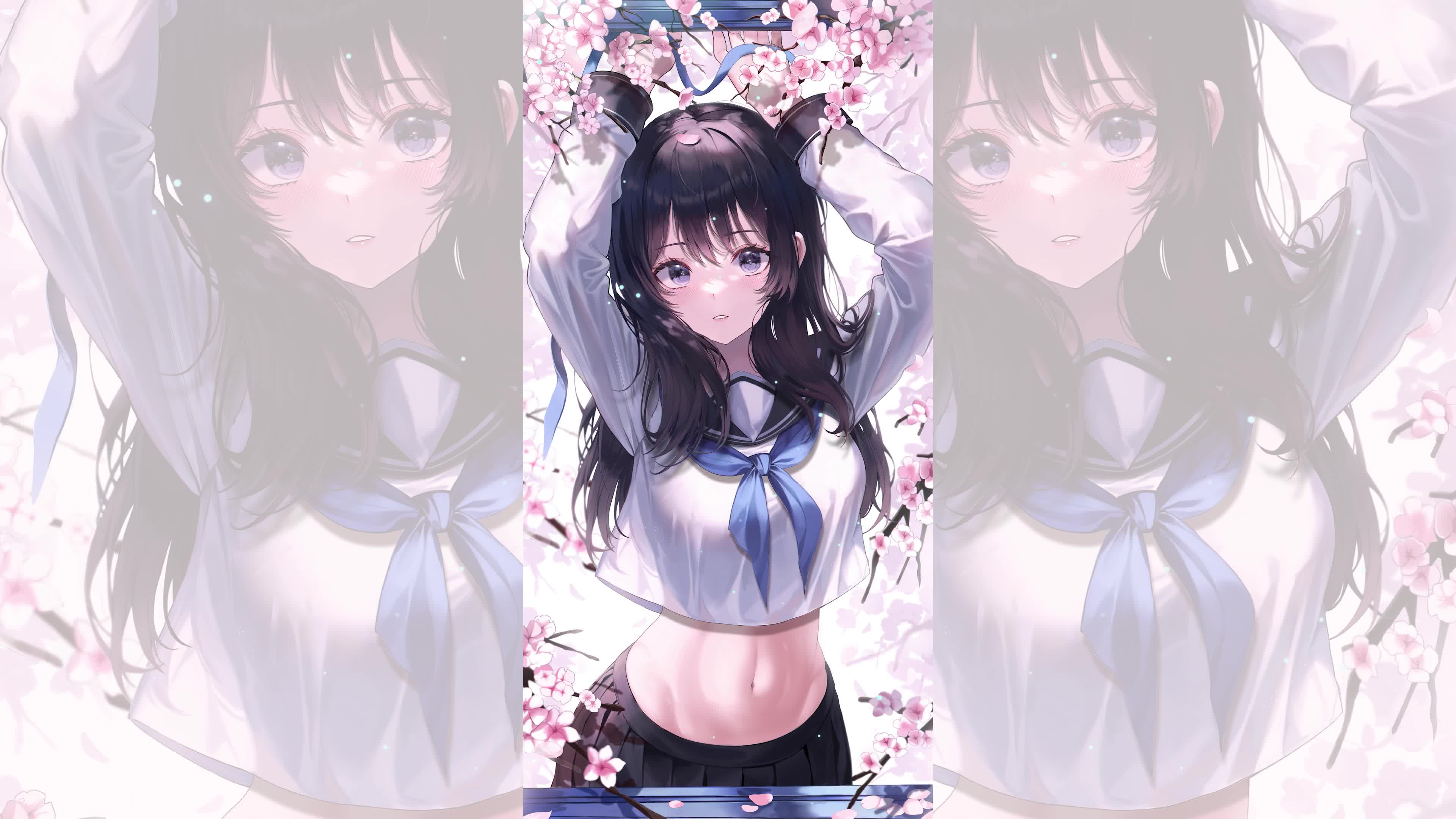 Sakura - Pretty Waist Girl Live Wallpaper