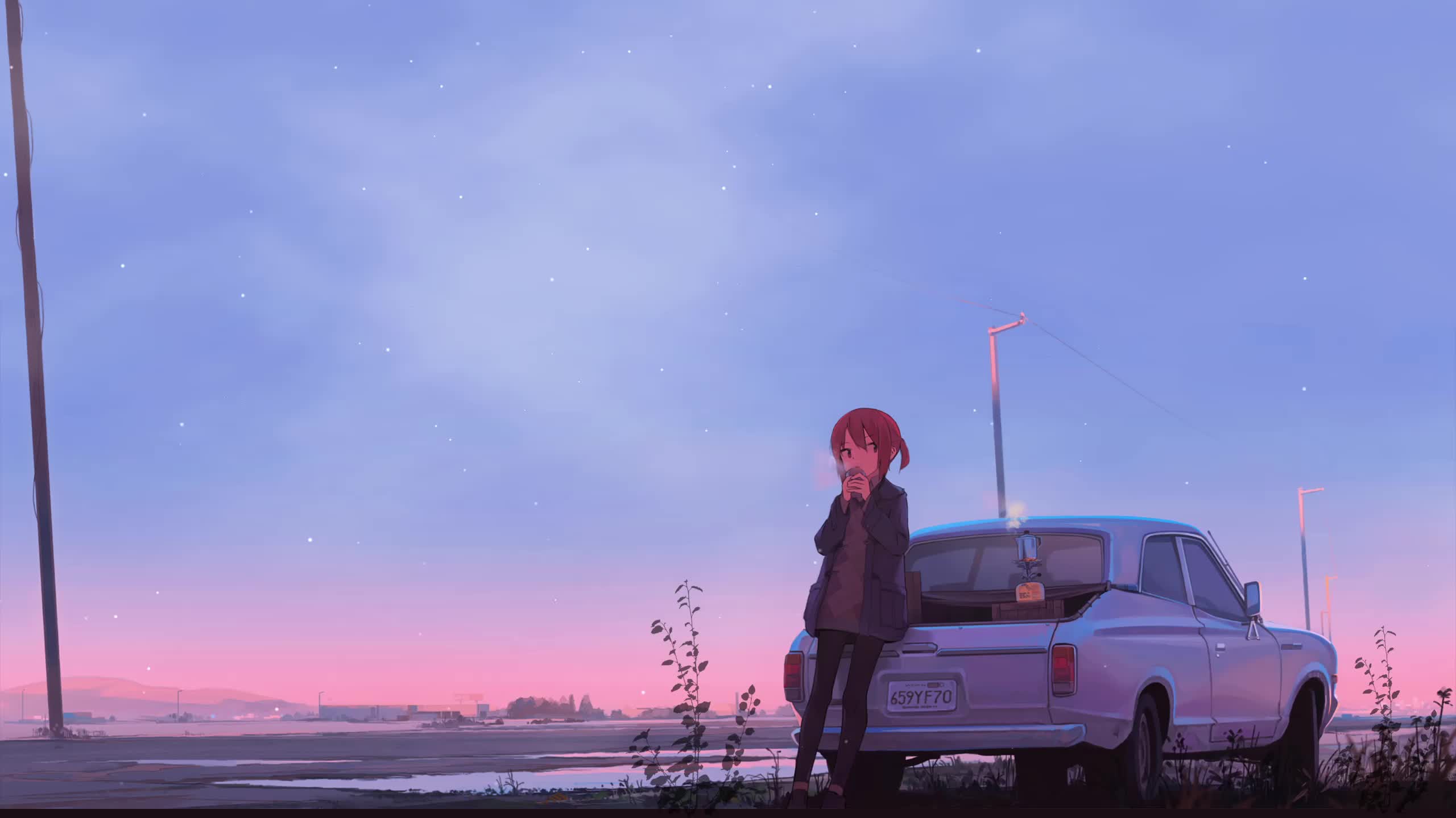 Snow On A Pink Sunset Live Wallpaper