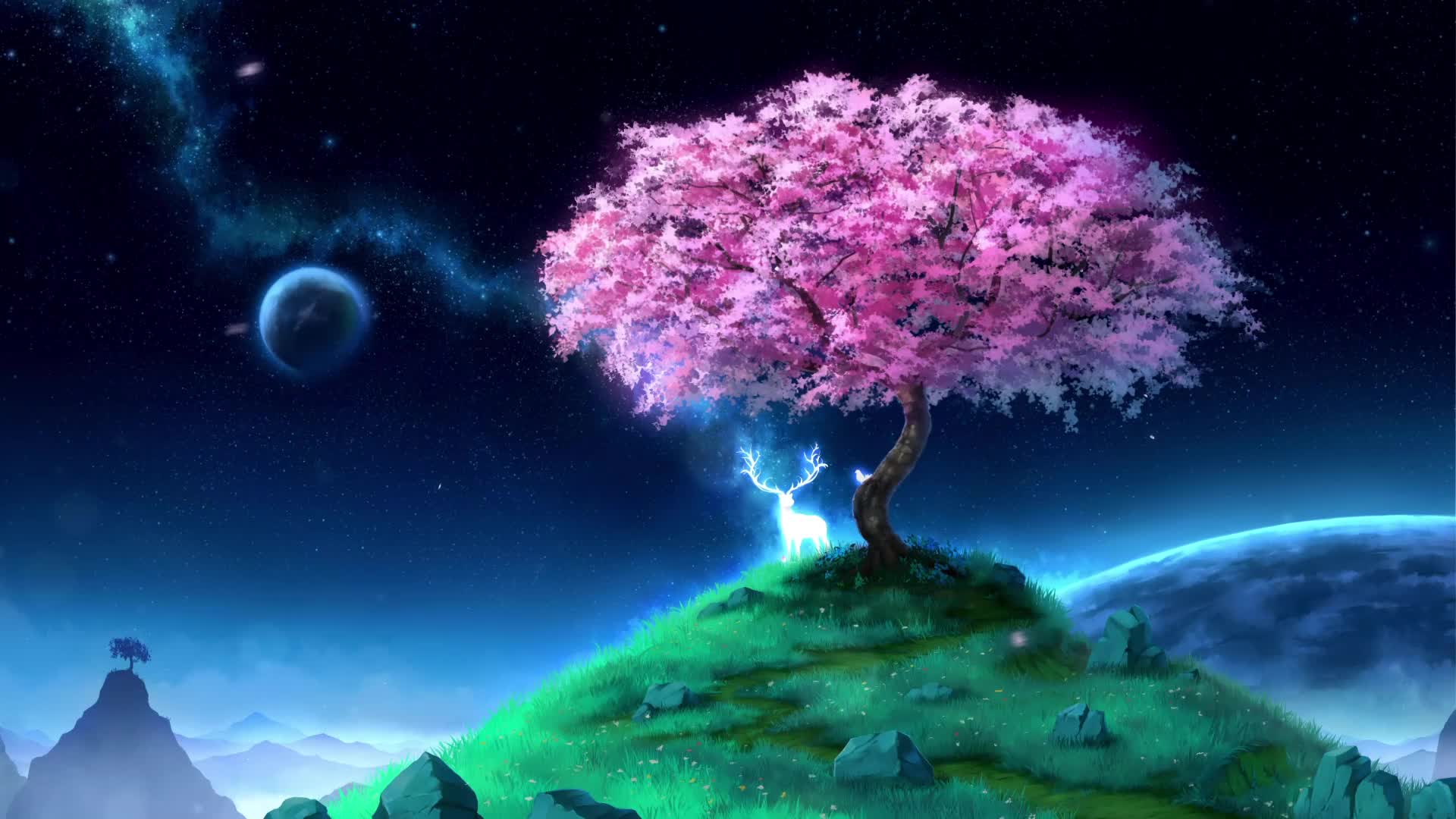 Tree With Deer Live Wallpaper
