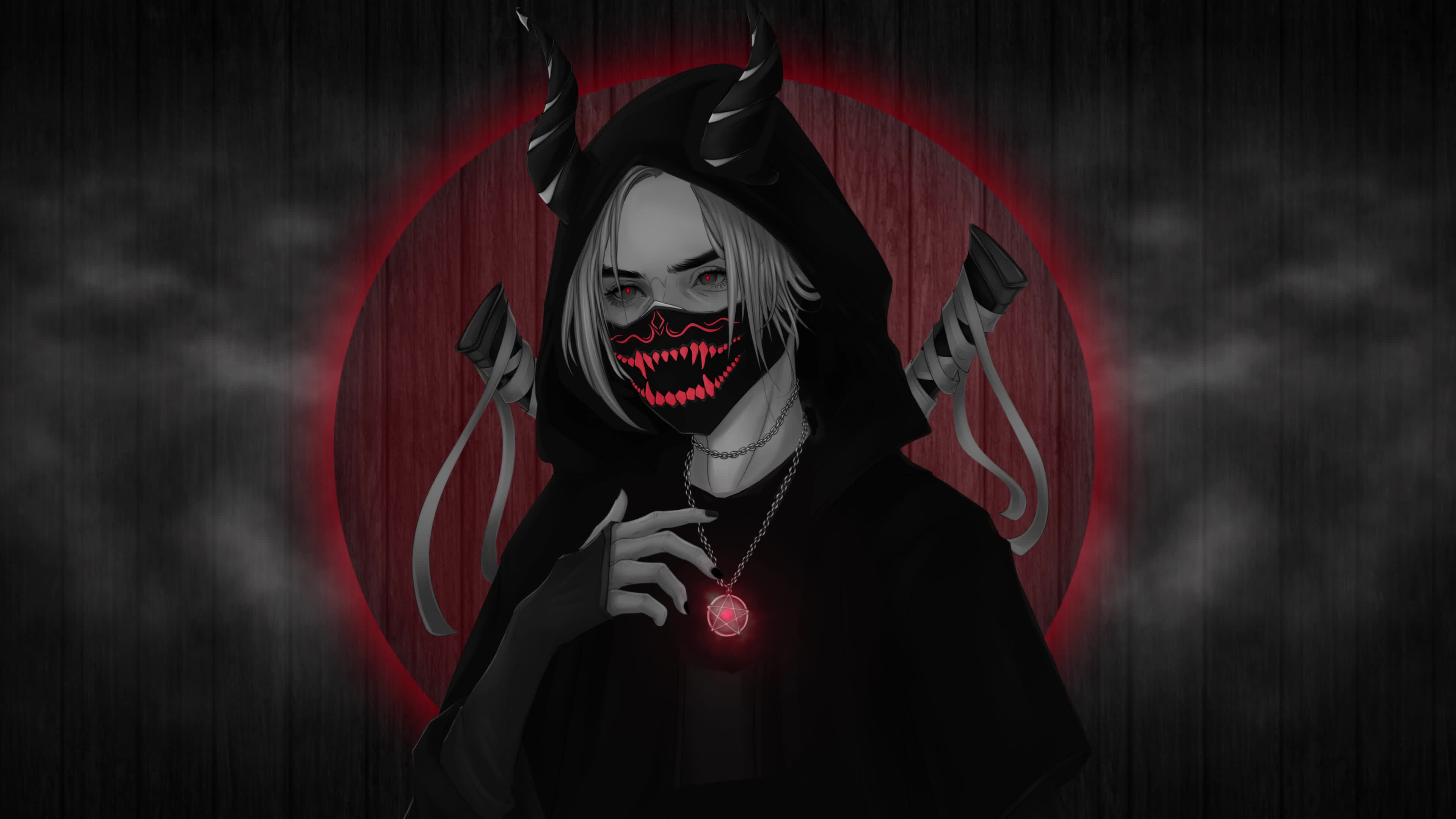 Red Mask Girl Live Wallpaper