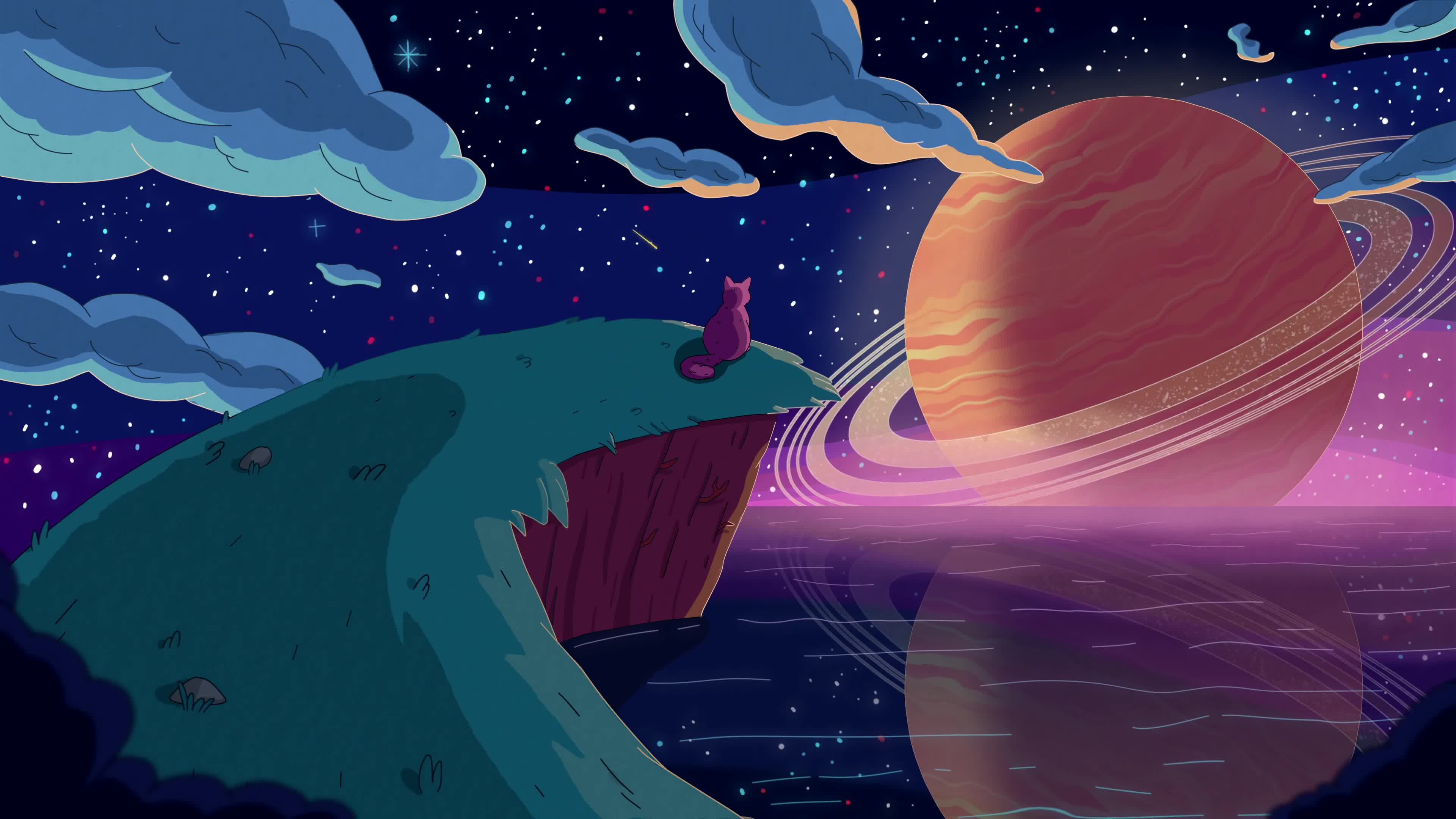 Purple Cat - Distant World Live Wallpaper
