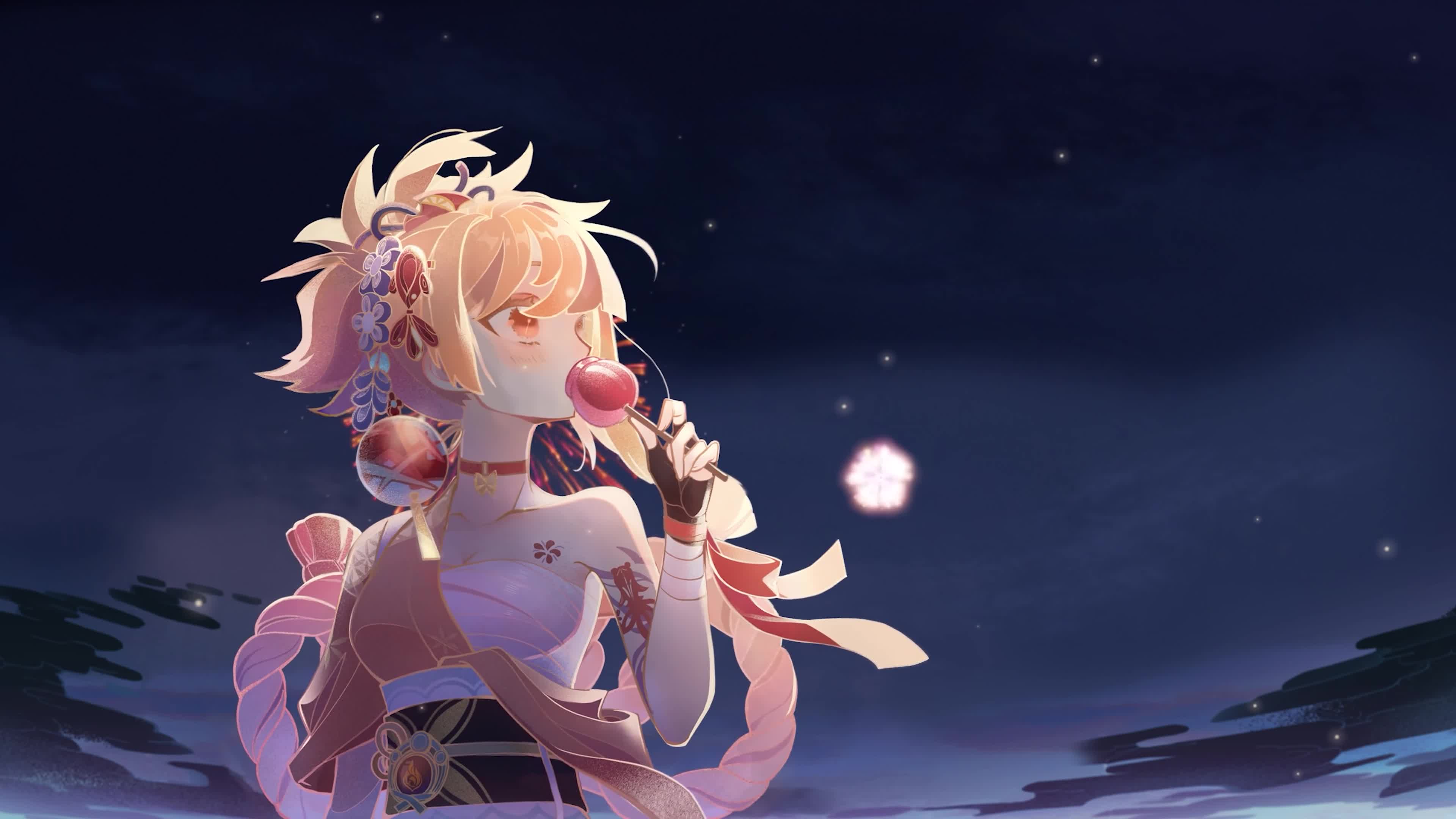 Xiaogong - Fireworks At Night Live Wallpaper