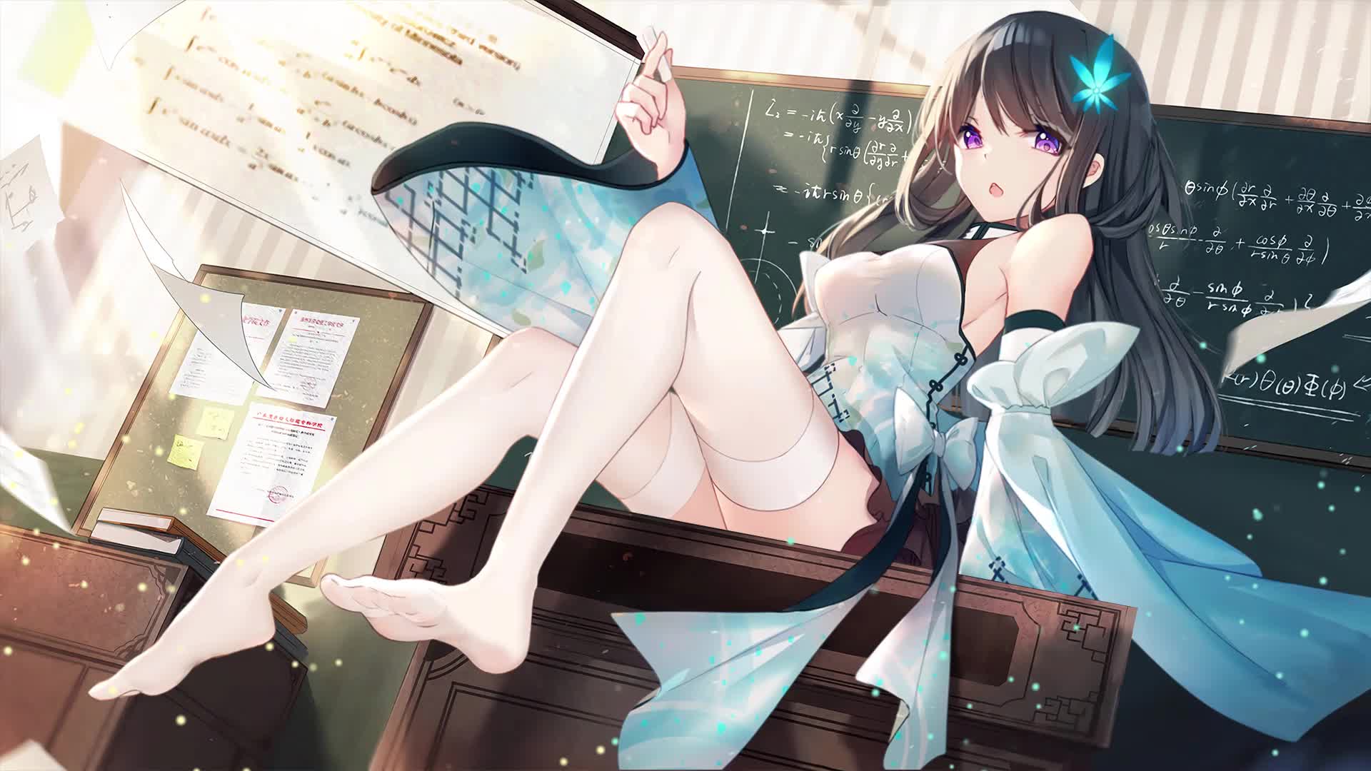 Anime Girl In Classroom Live Wallpaper