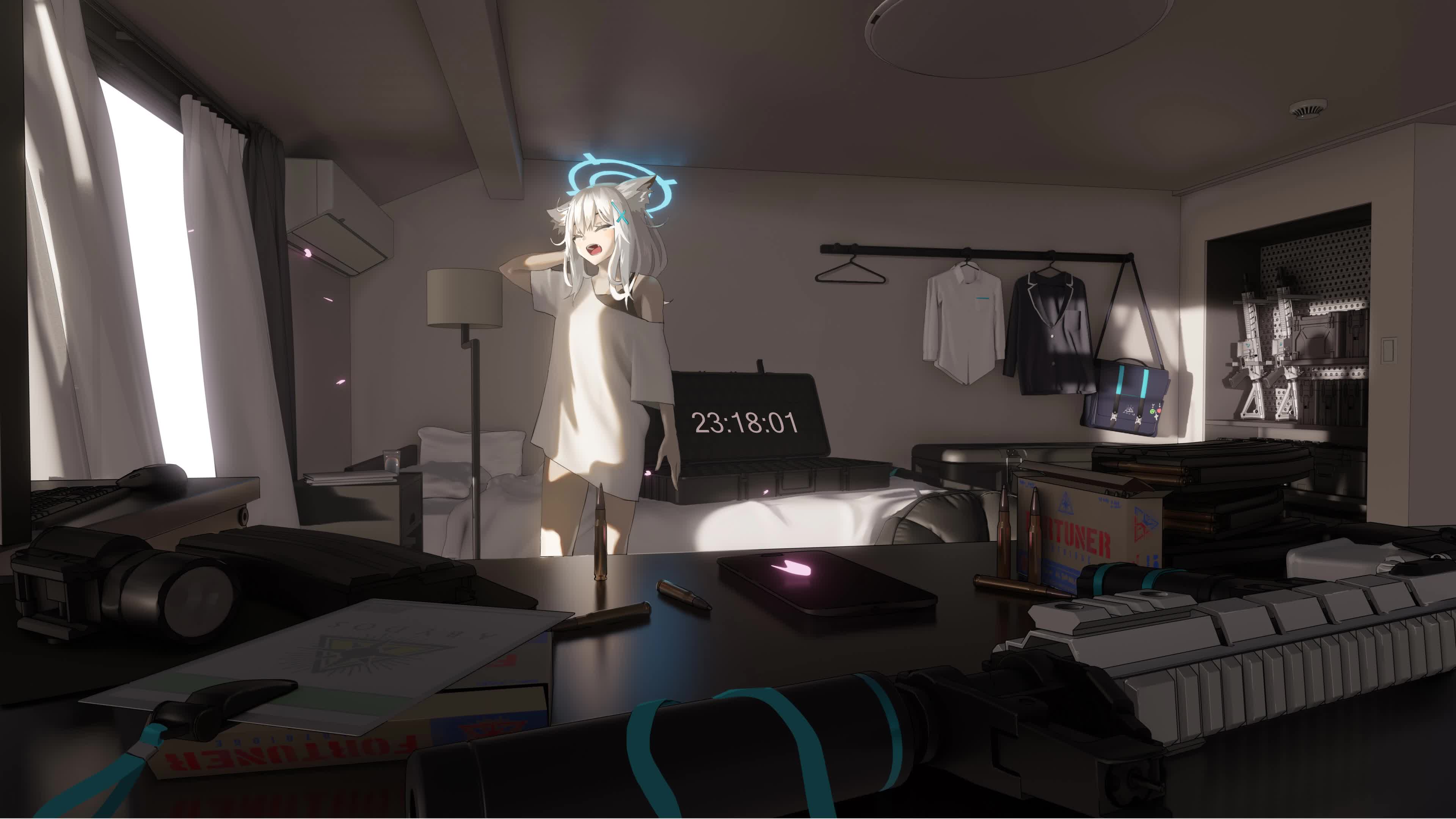 Cat Girl At Home Live Wallpaper
