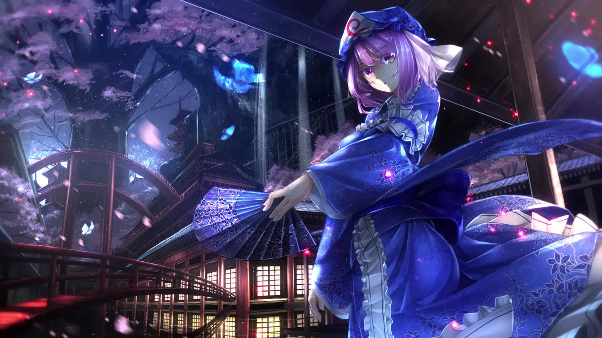 Touhou-Yuyuko Saigyouji-Cherry Blossom Live Wallpaper
