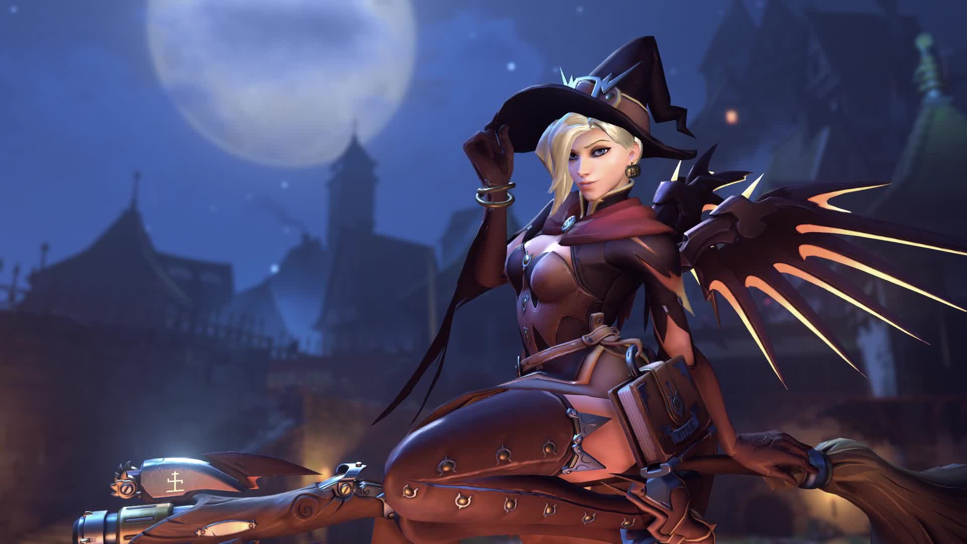 Overwatch Mercys Witch Costume Live Wallpaper