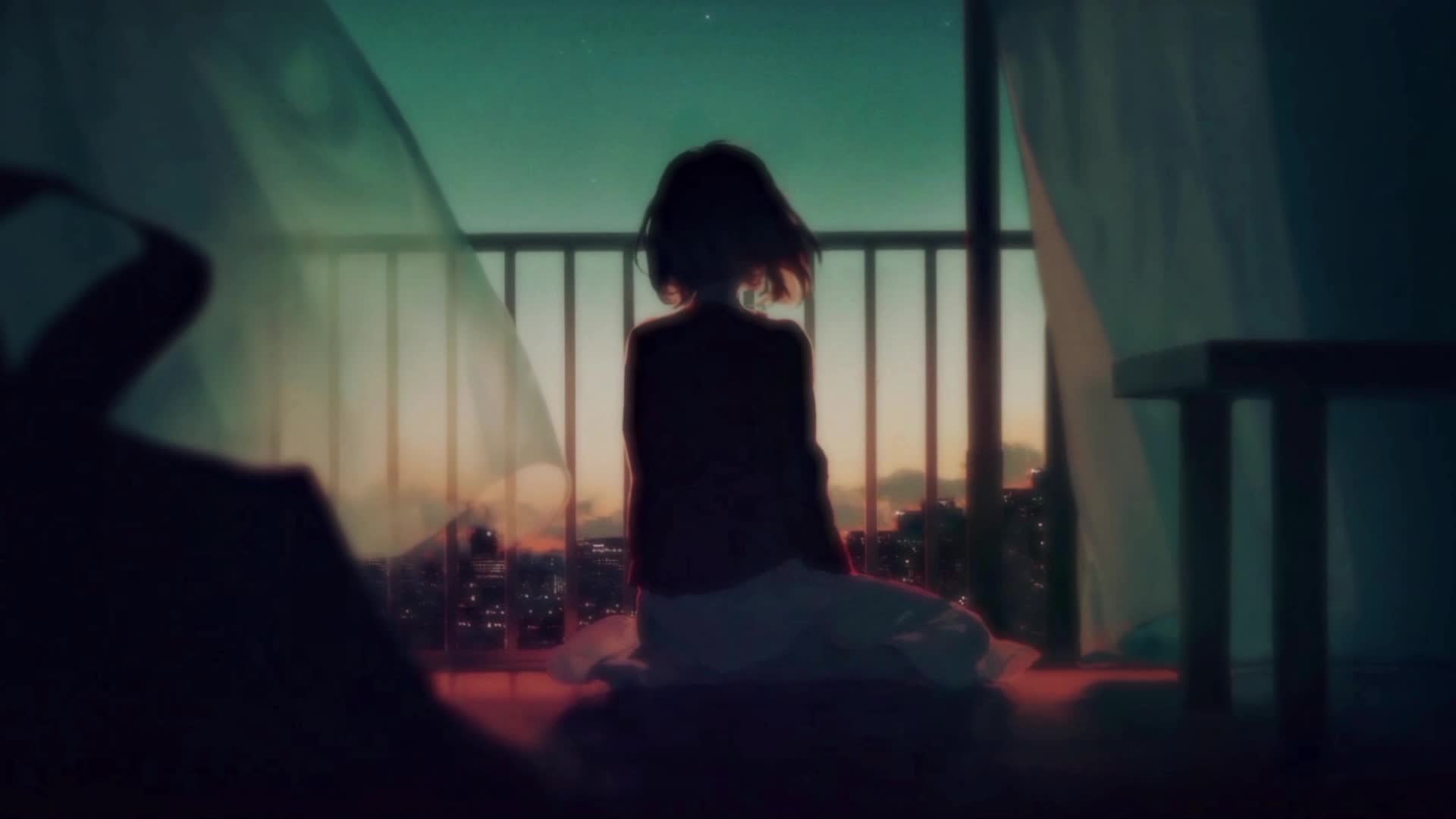 Sunset Girl Animation Live Wallpaper