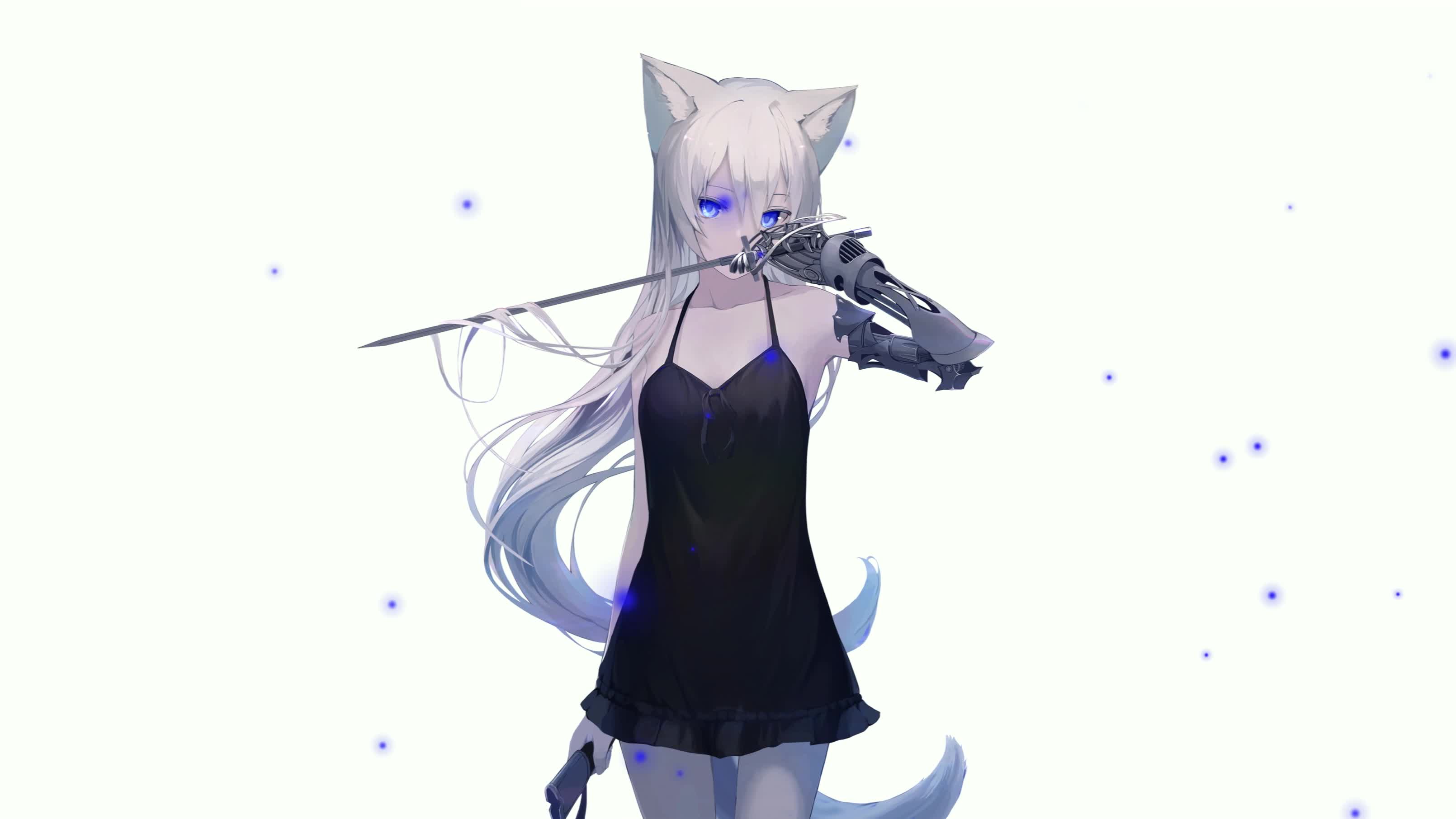 White Fox Girl Live Wallpaper
