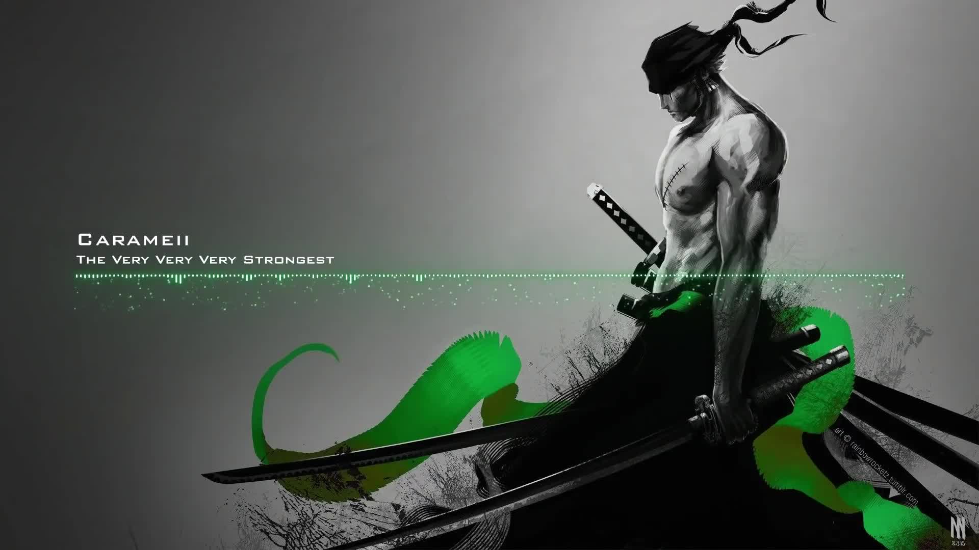 Zoro Santoryu Rengoku Onigiri Monochrome Live Wallpaper - MoeWalls