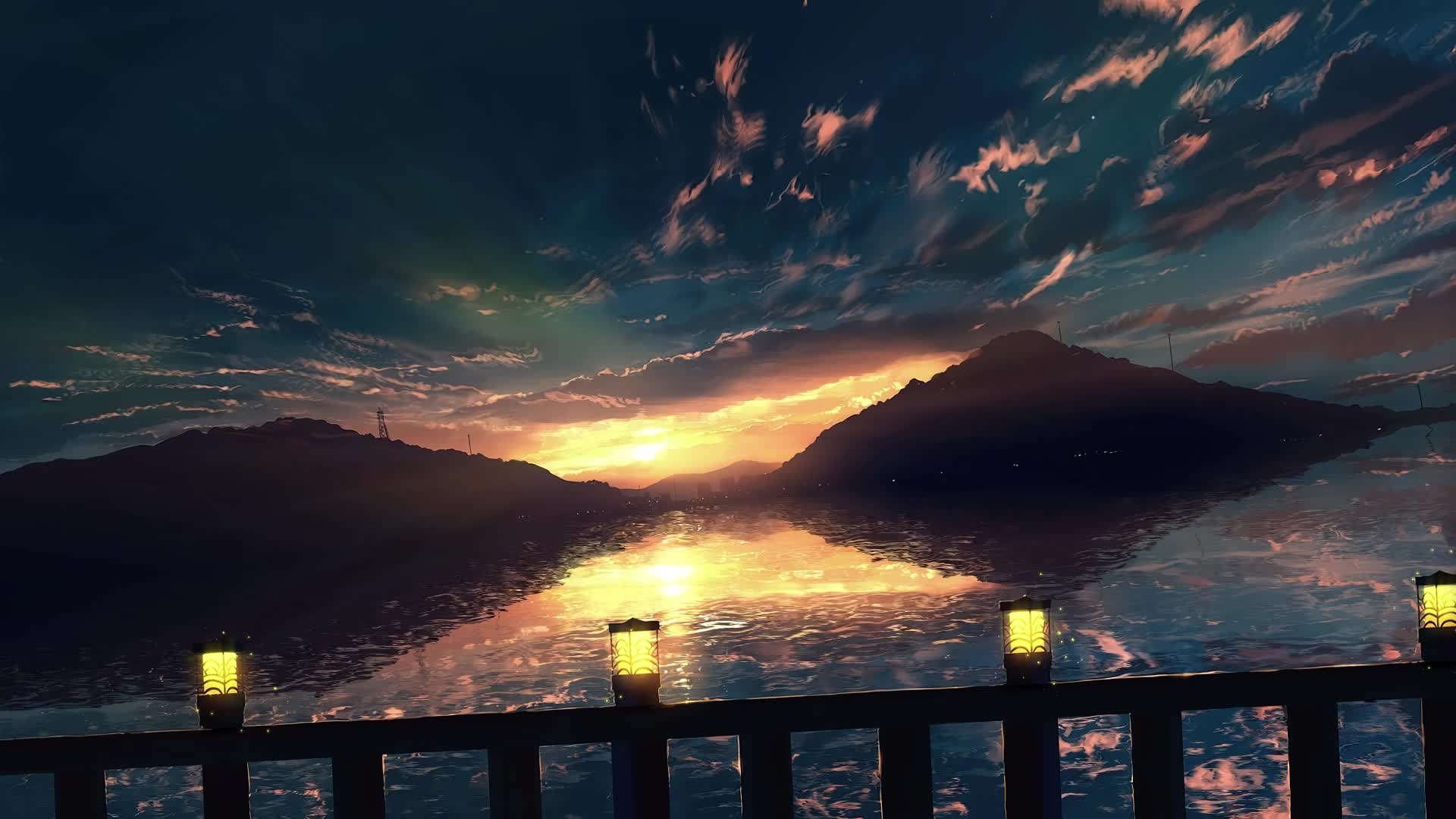Sunset At Horizon Live Wallpaper
