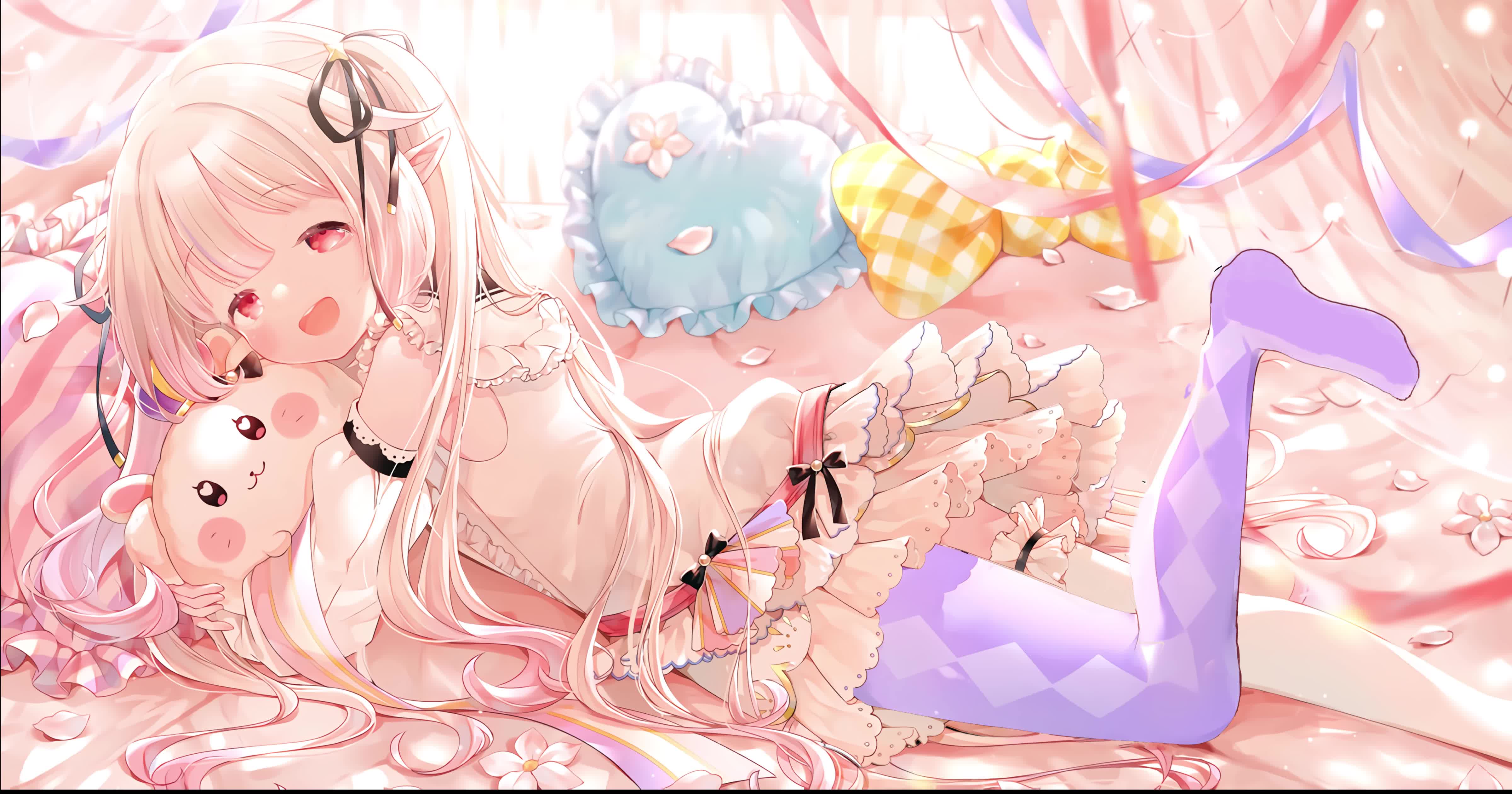 Cute Anime Pink Girl Live Wallpaper