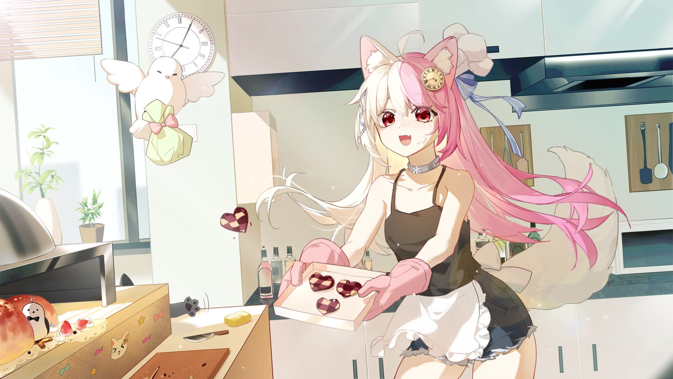 Snow Fox Mulberry - Chef Cookies Live Wallpaper