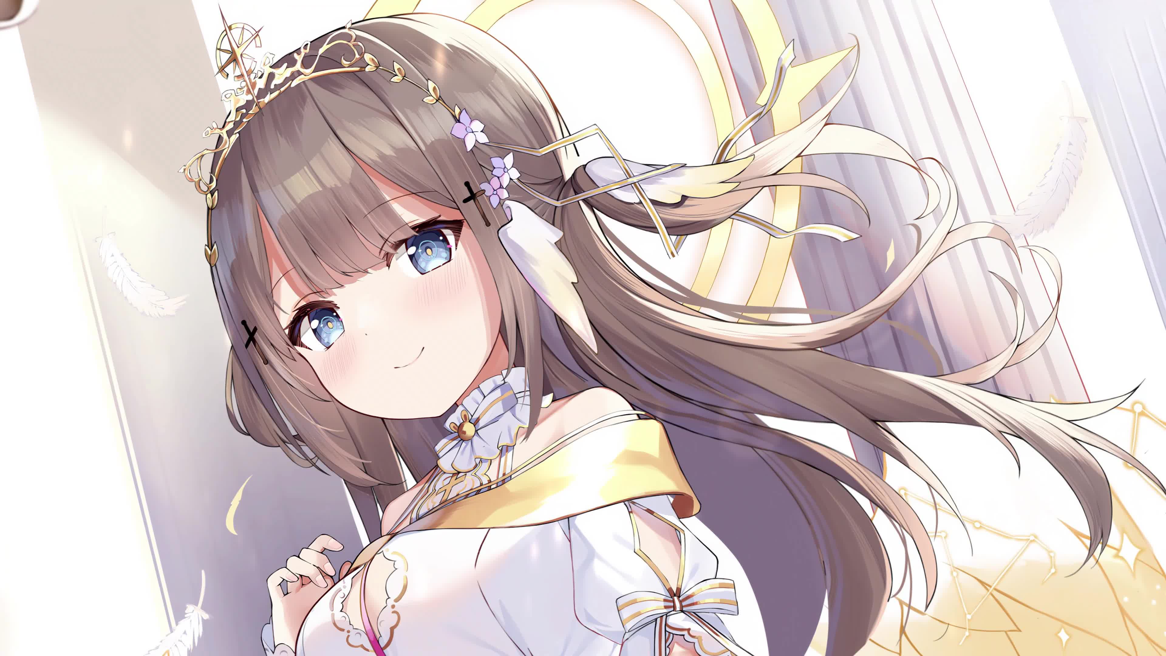 Hu Tao In Angel Dress - Genshin Impact Live Wallpaper