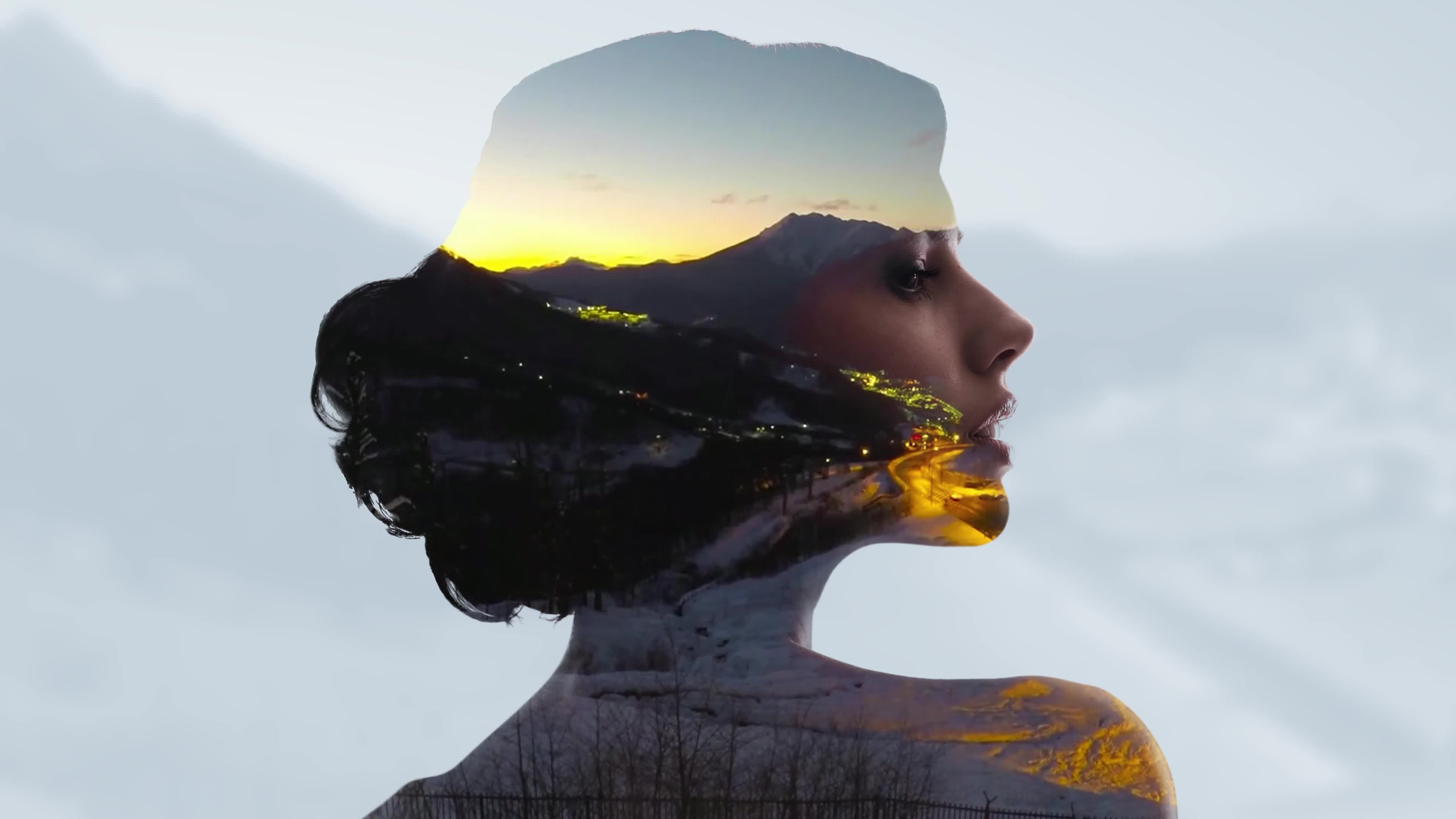 Rosa Khutor - Double Exposure Portrait Live Wallpaper
