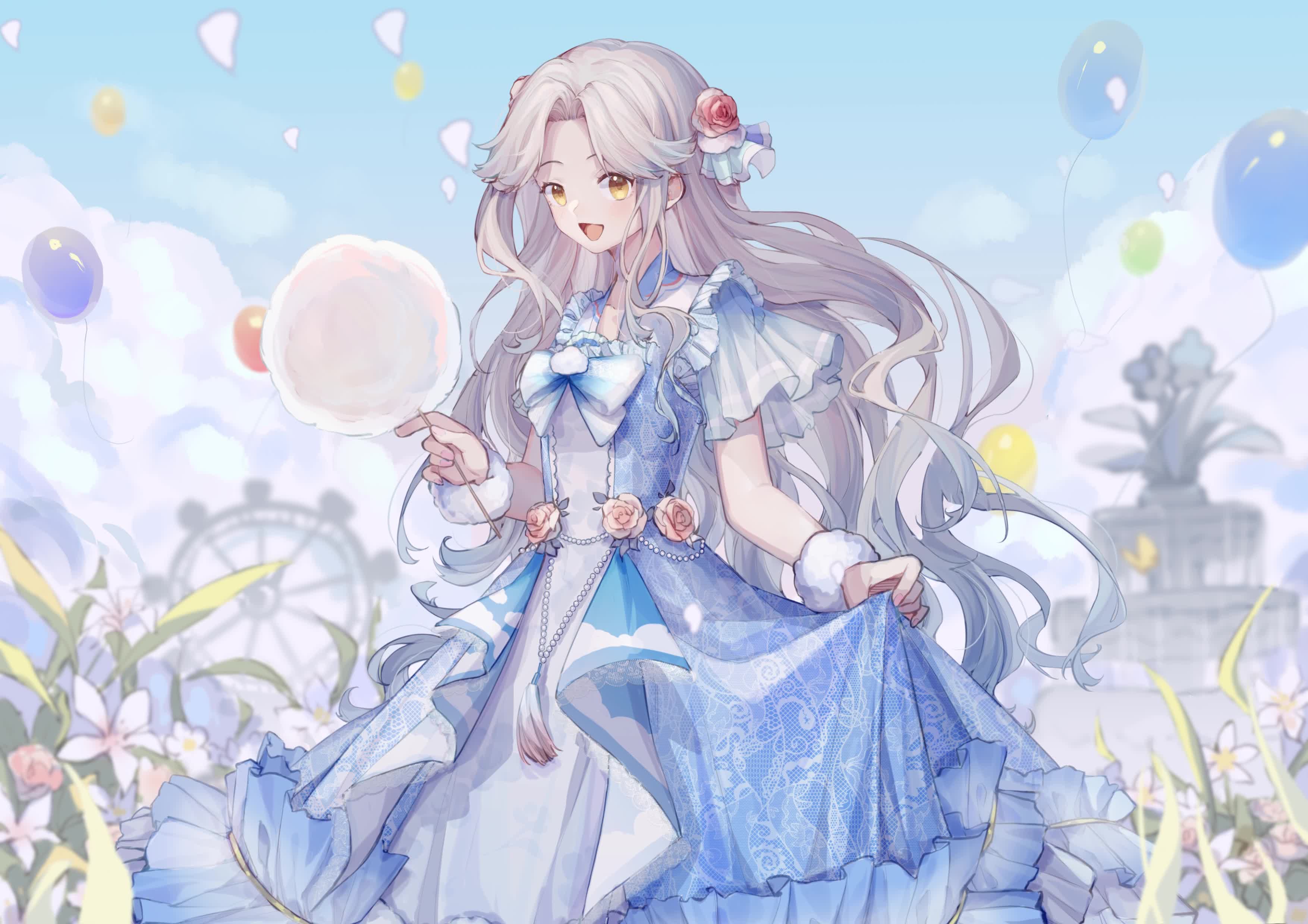 Anime Girl With Cotton Candy Live Wallpaper