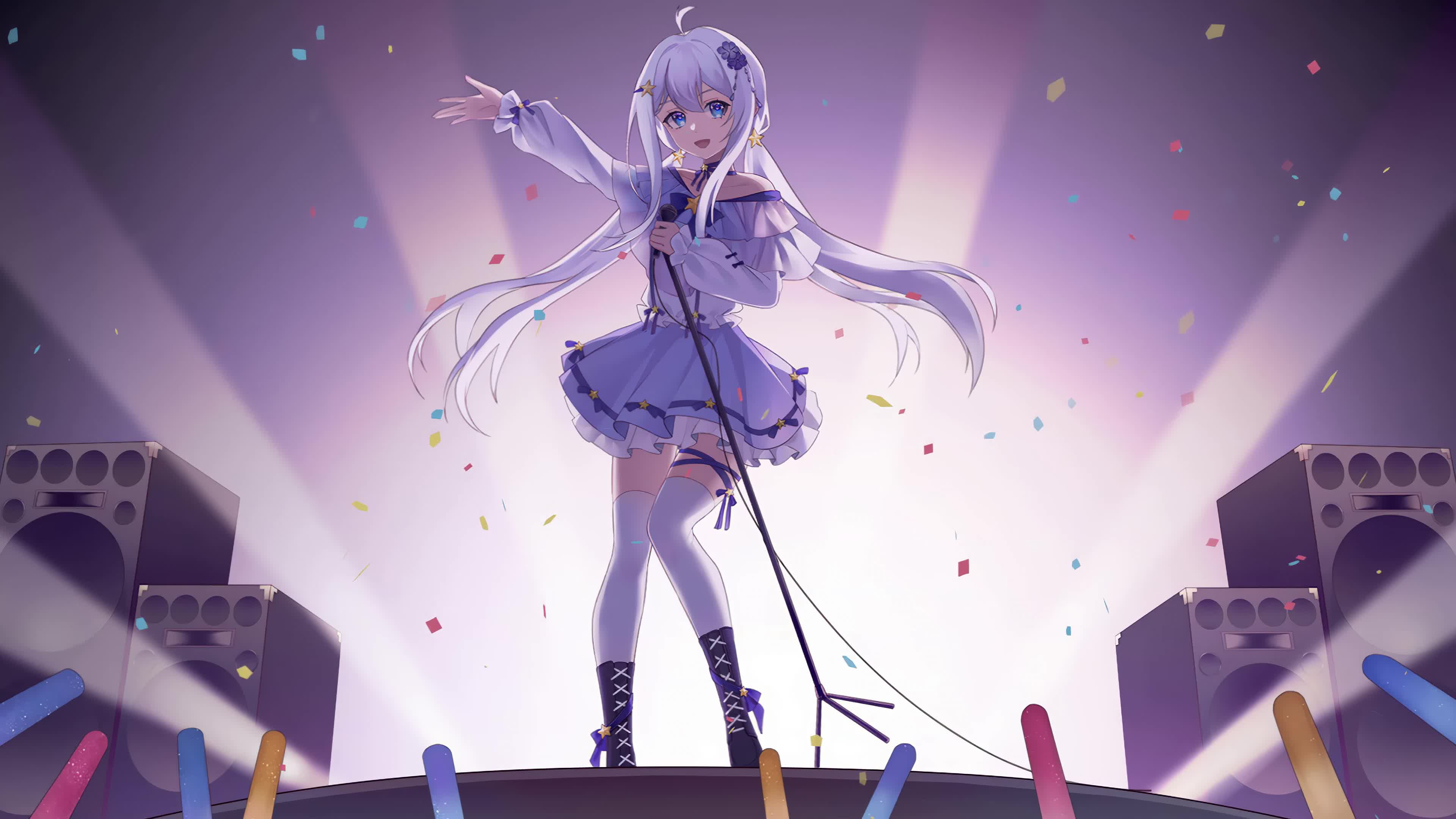 Anime Singer On The Stage Live Wallpaper