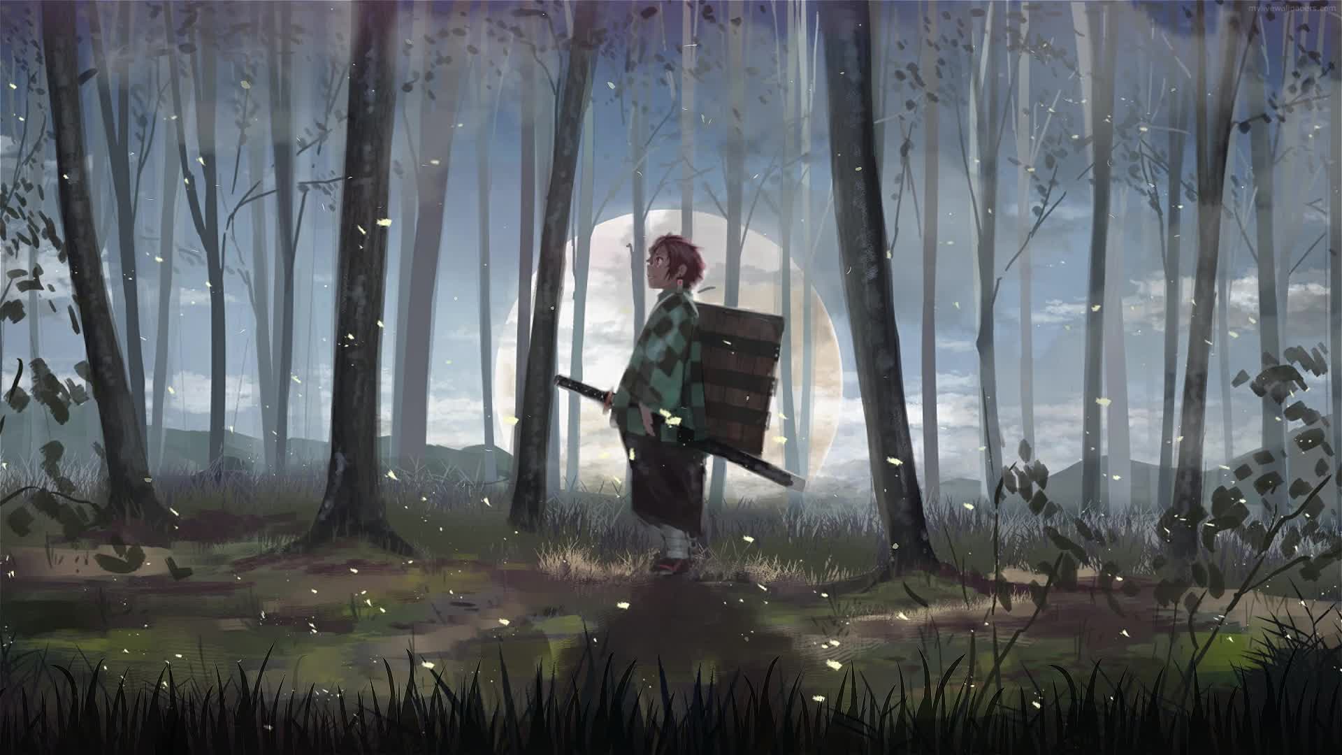 Demon Slayer Tanjiro Kamado In The Forest Live Wallpaper