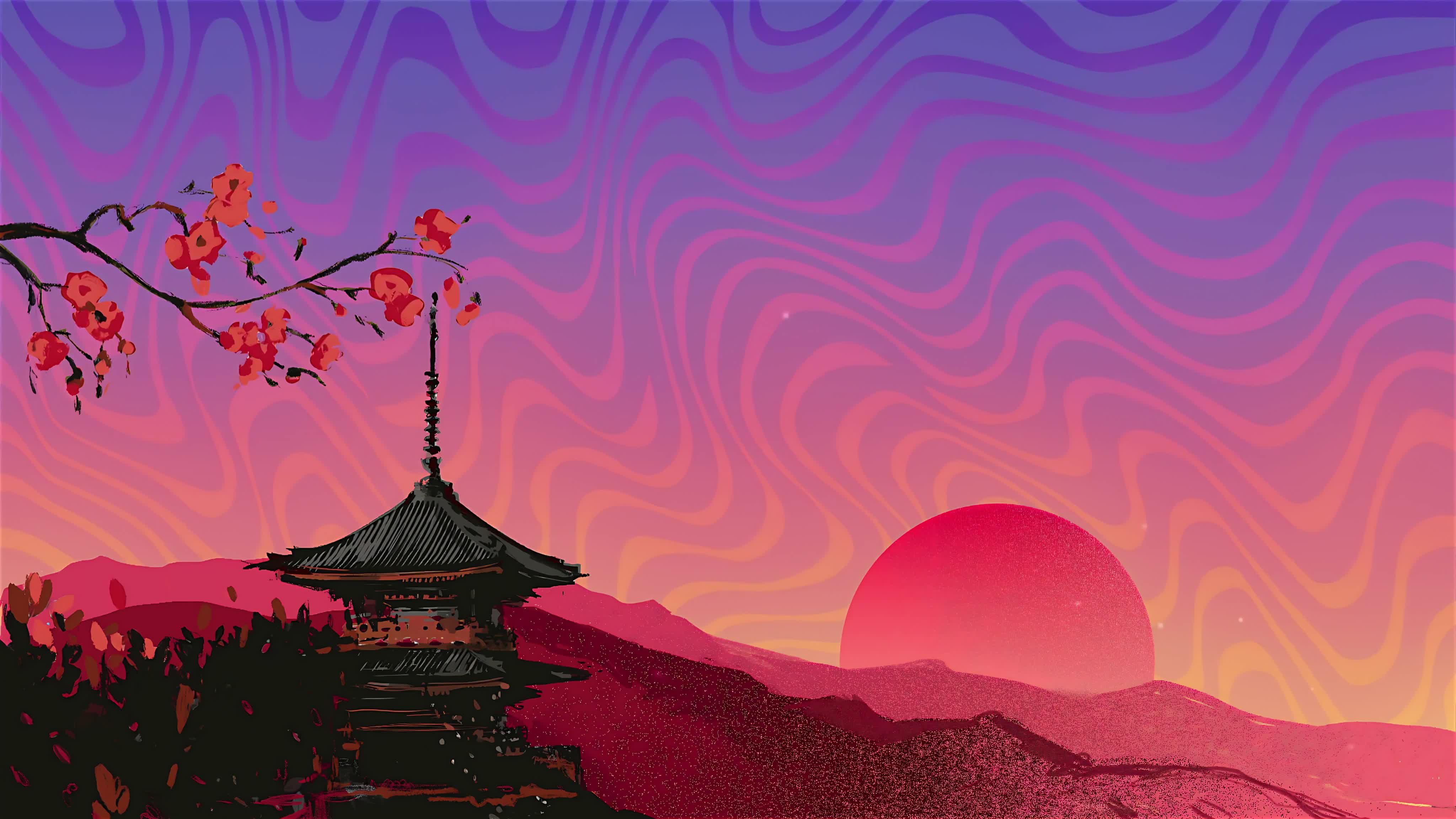 Japan Tower In Sunset Live Wallpaper